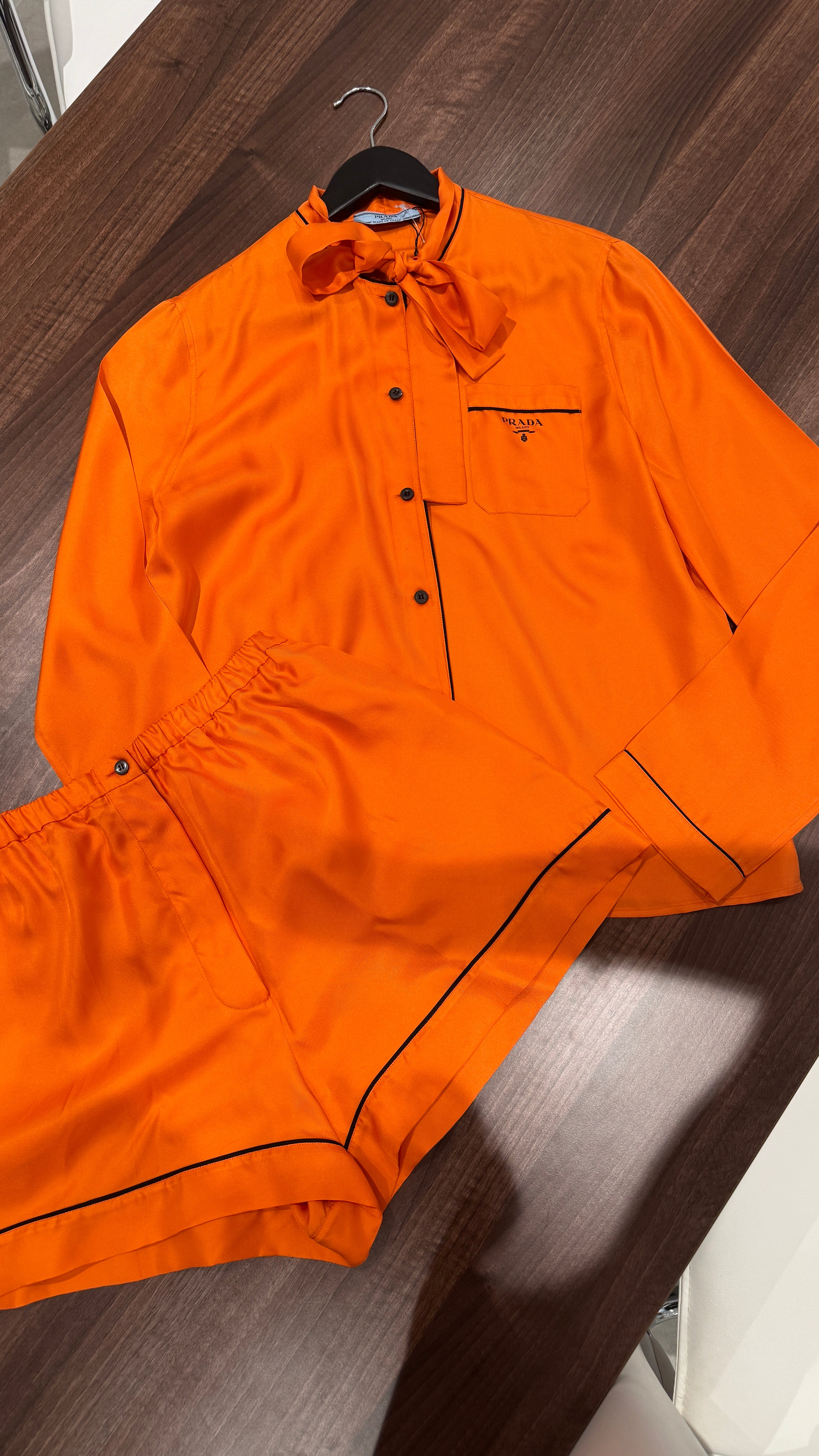 Women's Embroidered Logo Set Full Tracksuit Orange Size S