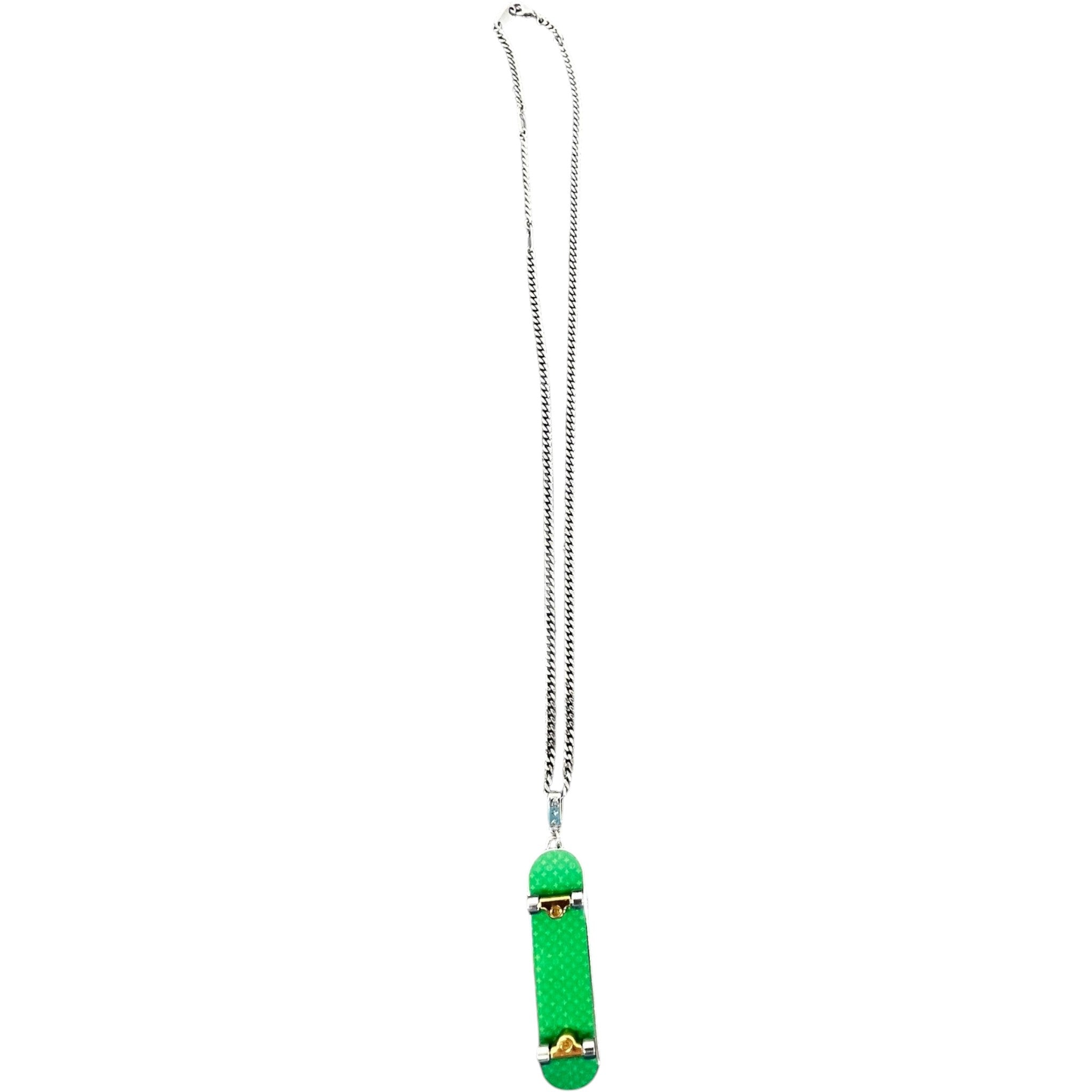 Men's Skateboard Necklace Silver