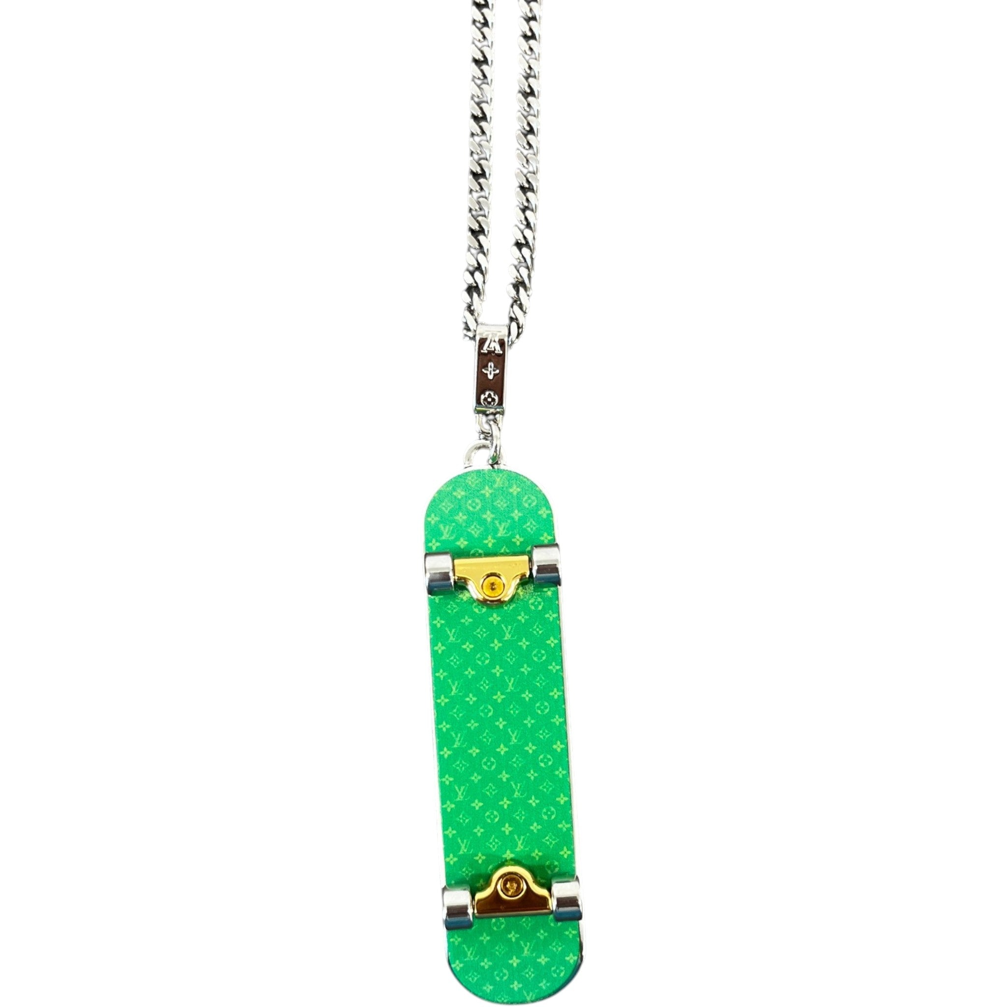 Men's Skateboard Necklace Silver