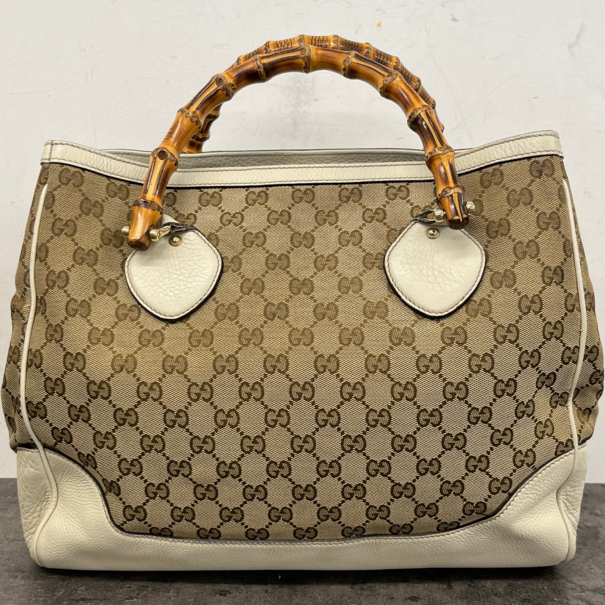 Women's Diana Bamboo Tote Handbag Beige