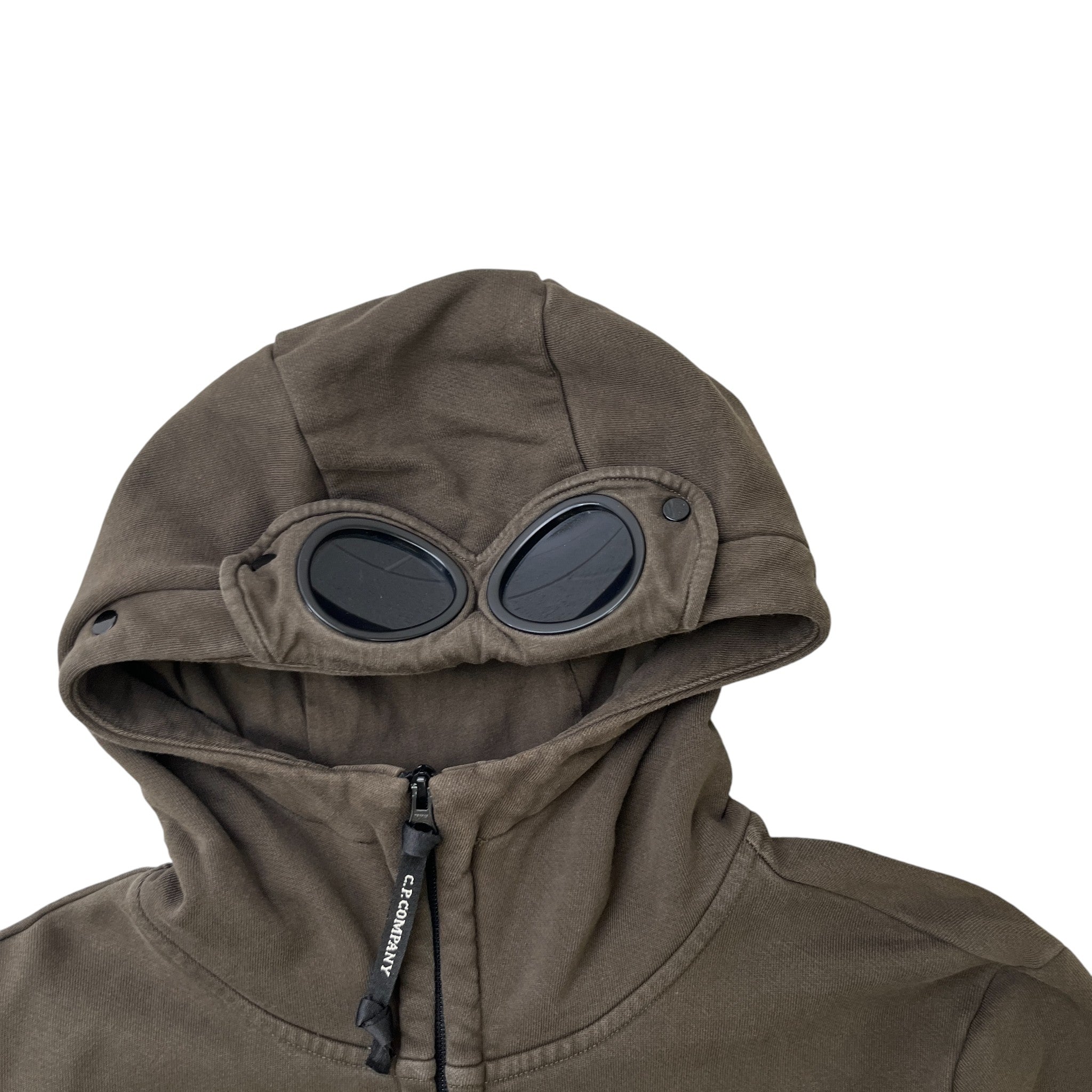 Men's Goggle Full-Zip Hoodie Khaki Size XL