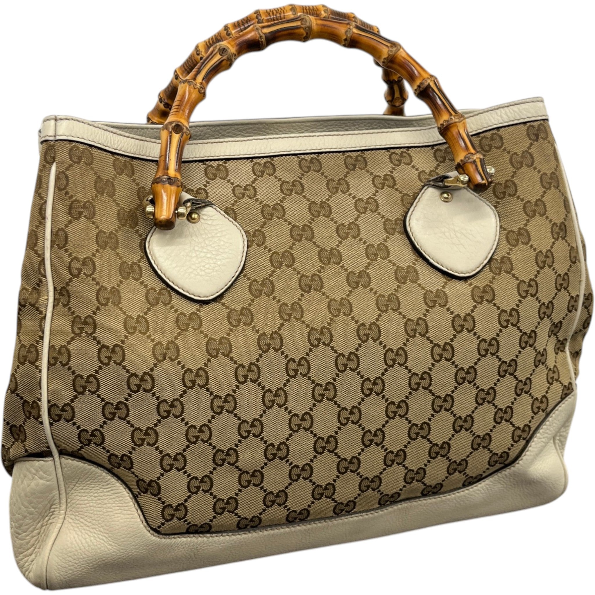 Women's Diana Bamboo Tote Handbag Beige