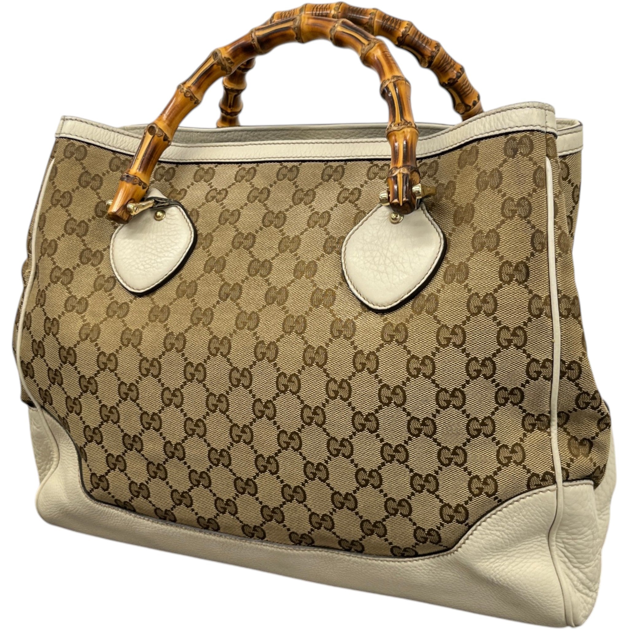Women's Diana Bamboo Tote Handbag Beige