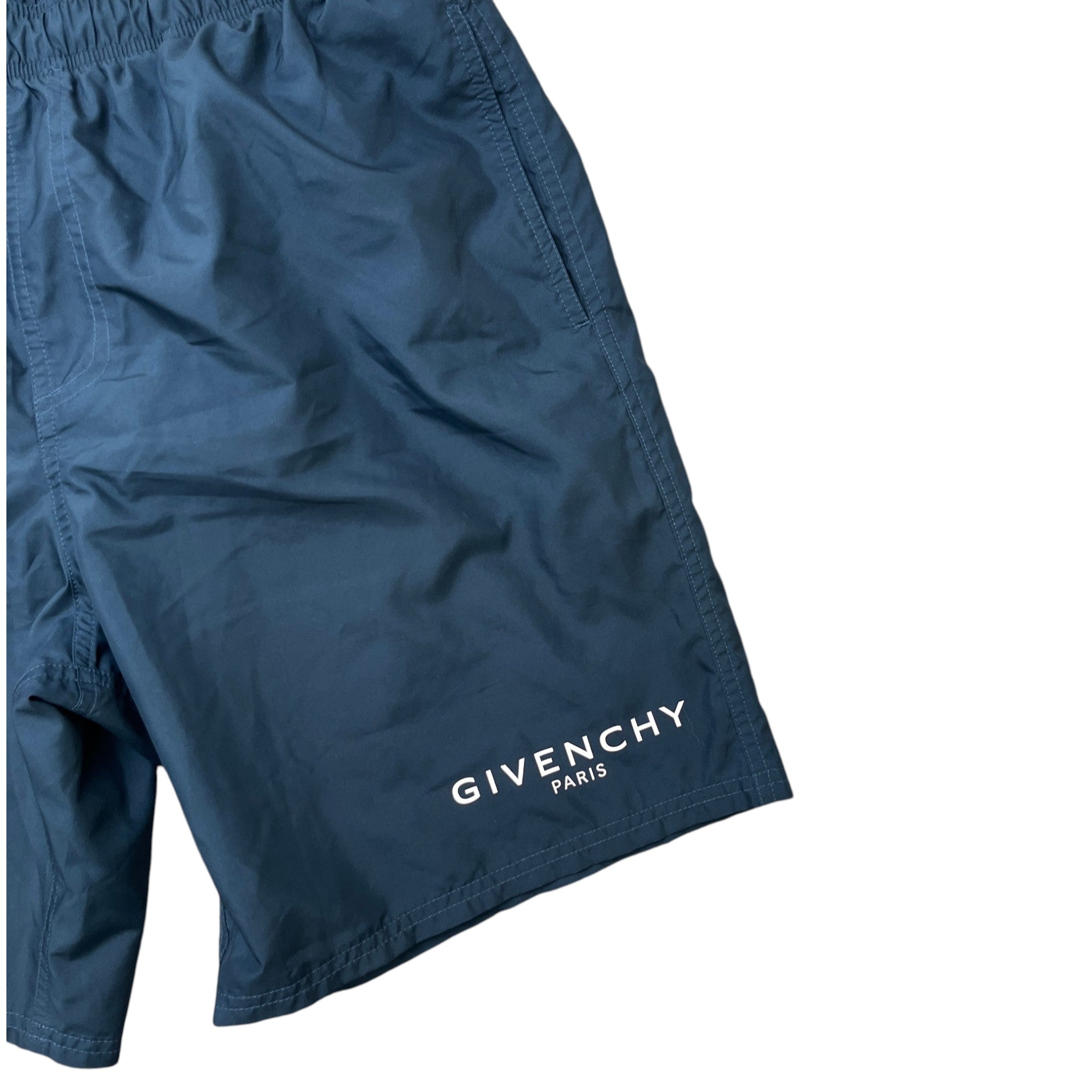 Men's Logo Print Swim Shorts Navy Size XXL