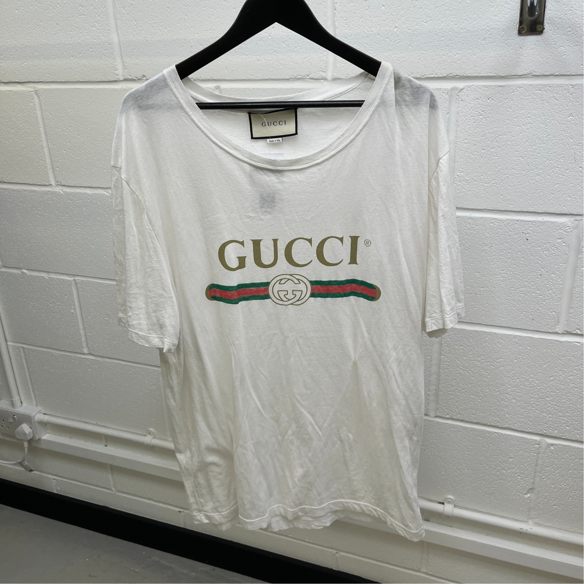 Men's Logo Print T-Shirt White Size XL