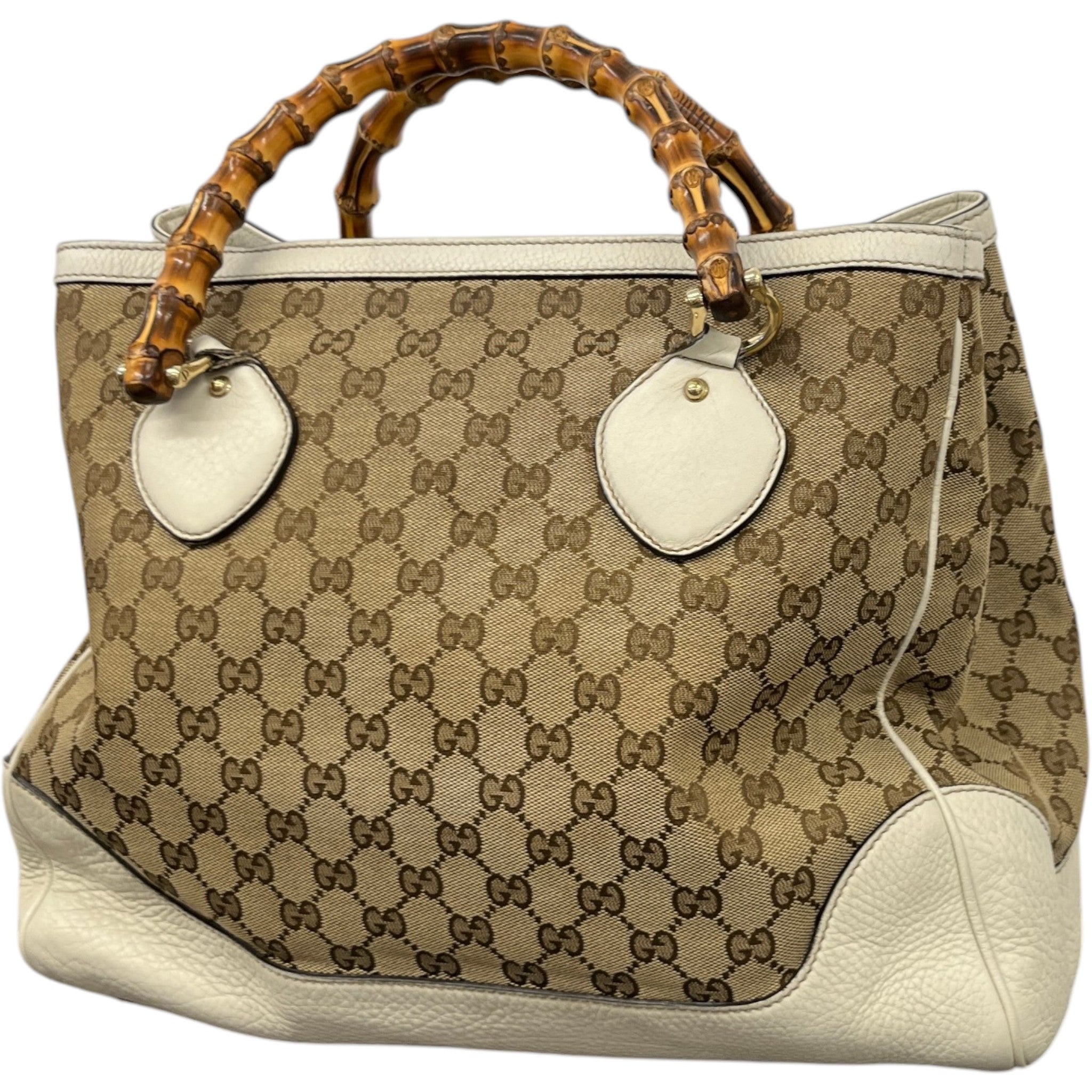Women's Diana Bamboo Tote Handbag Beige
