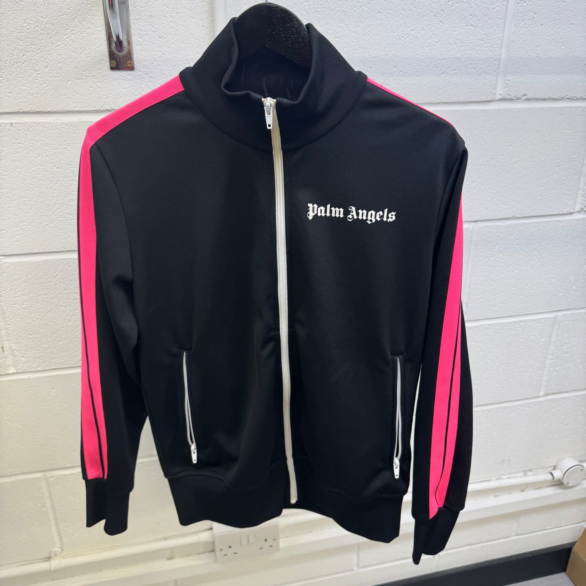 Men's Logo Print Track Jacket Black Size M