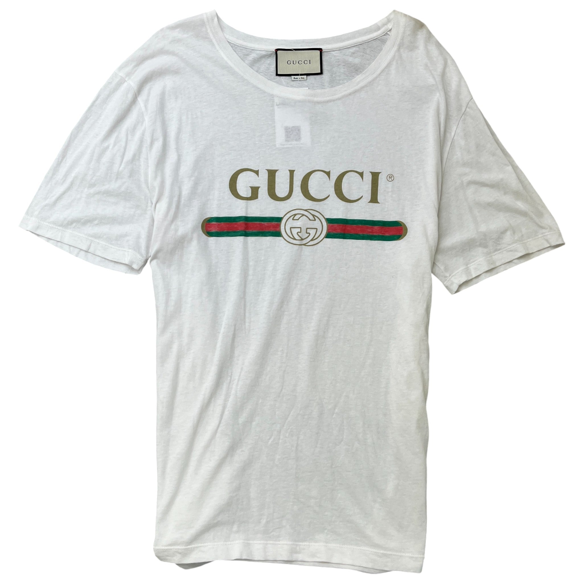 Men's Logo Print T-Shirt White Size XL