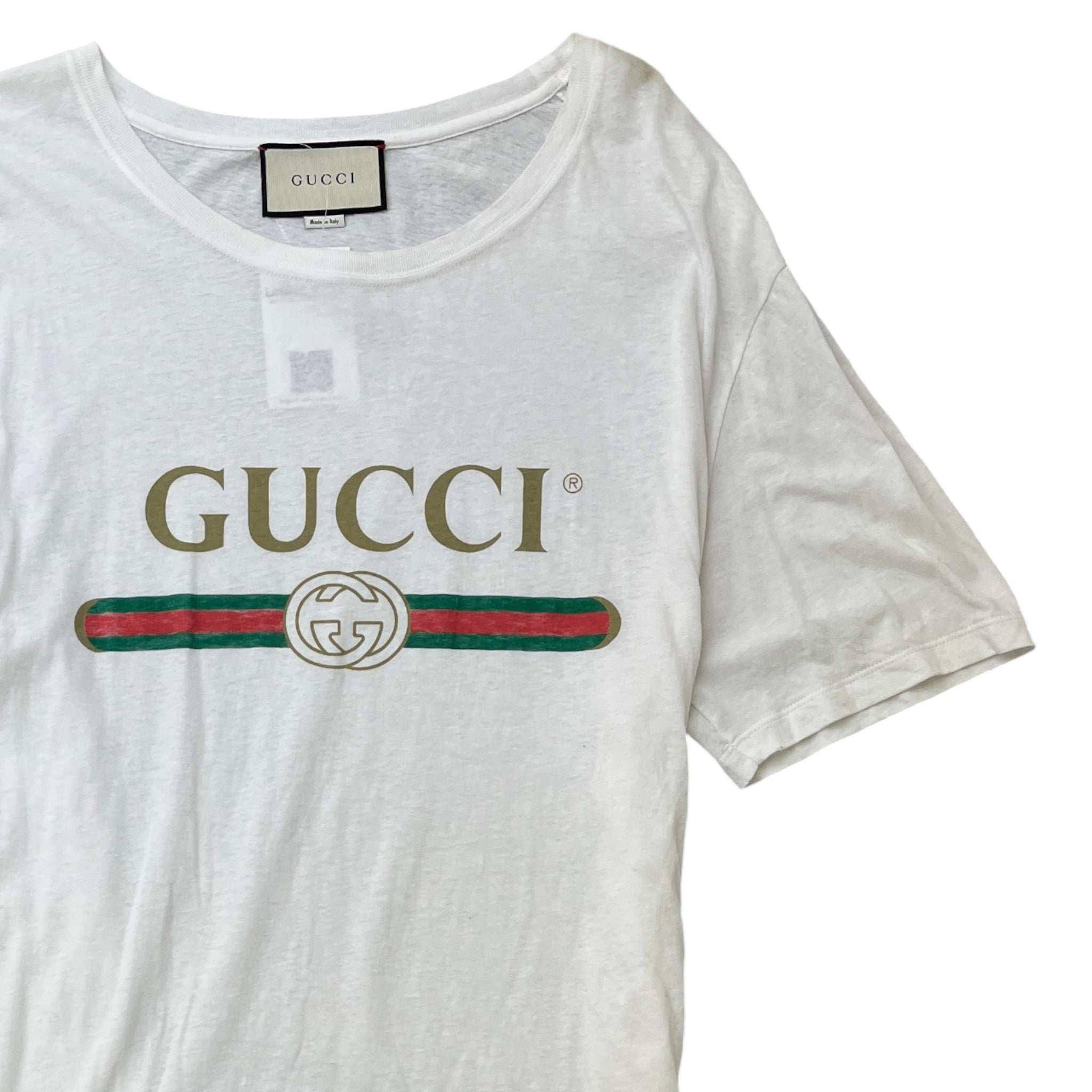 Men's Logo Print T-Shirt White Size XL