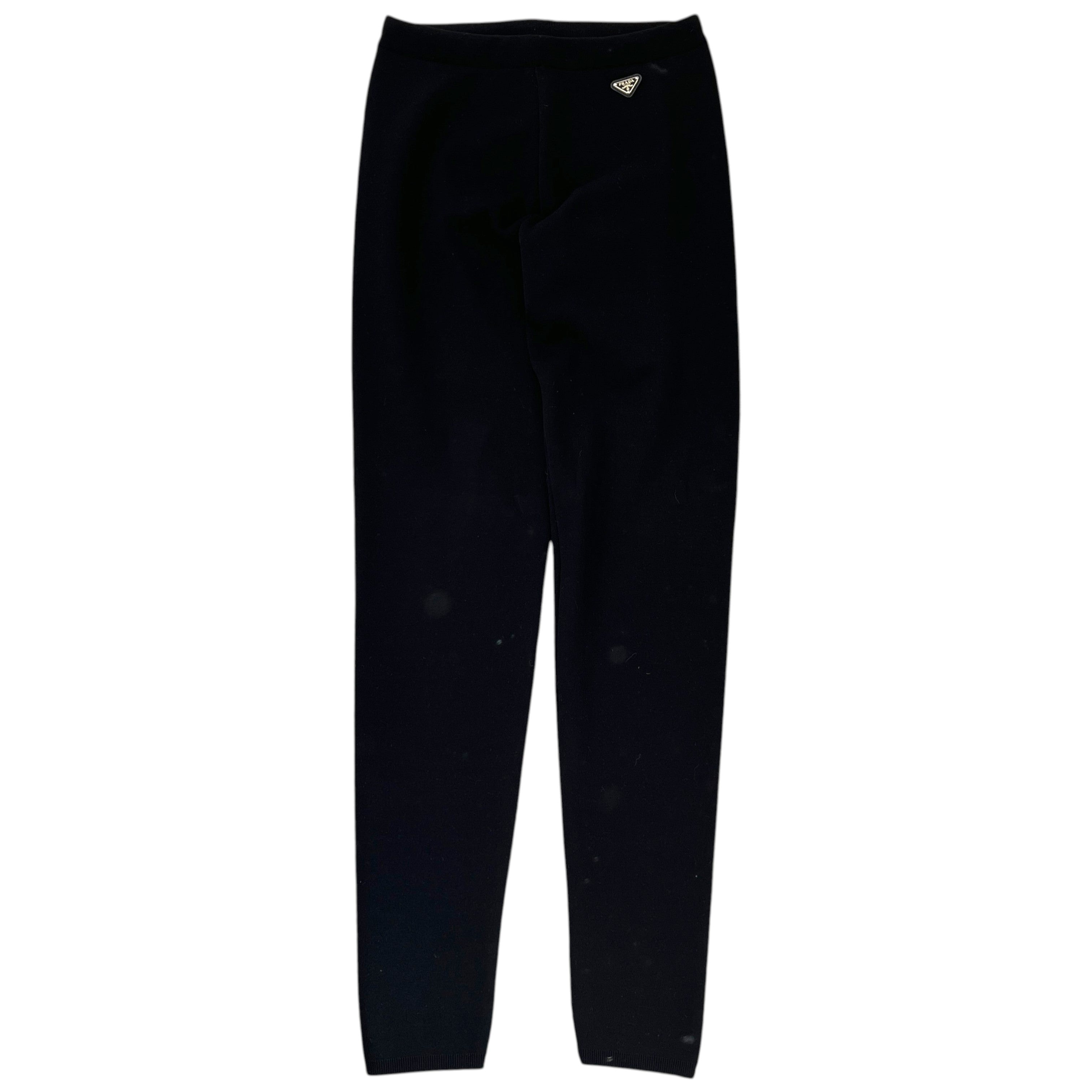 Women's Plaque Logo Leggings Black Size FR 40 / UK 12