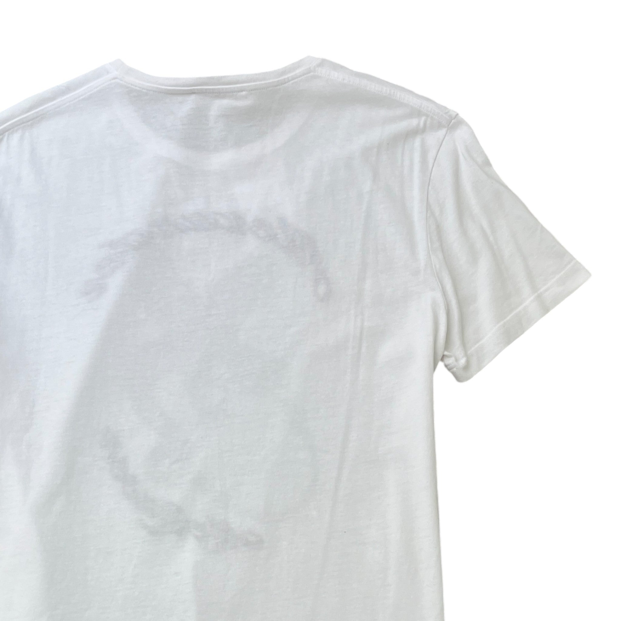 Men's Dragon Embroidered T-Shirt White Size M