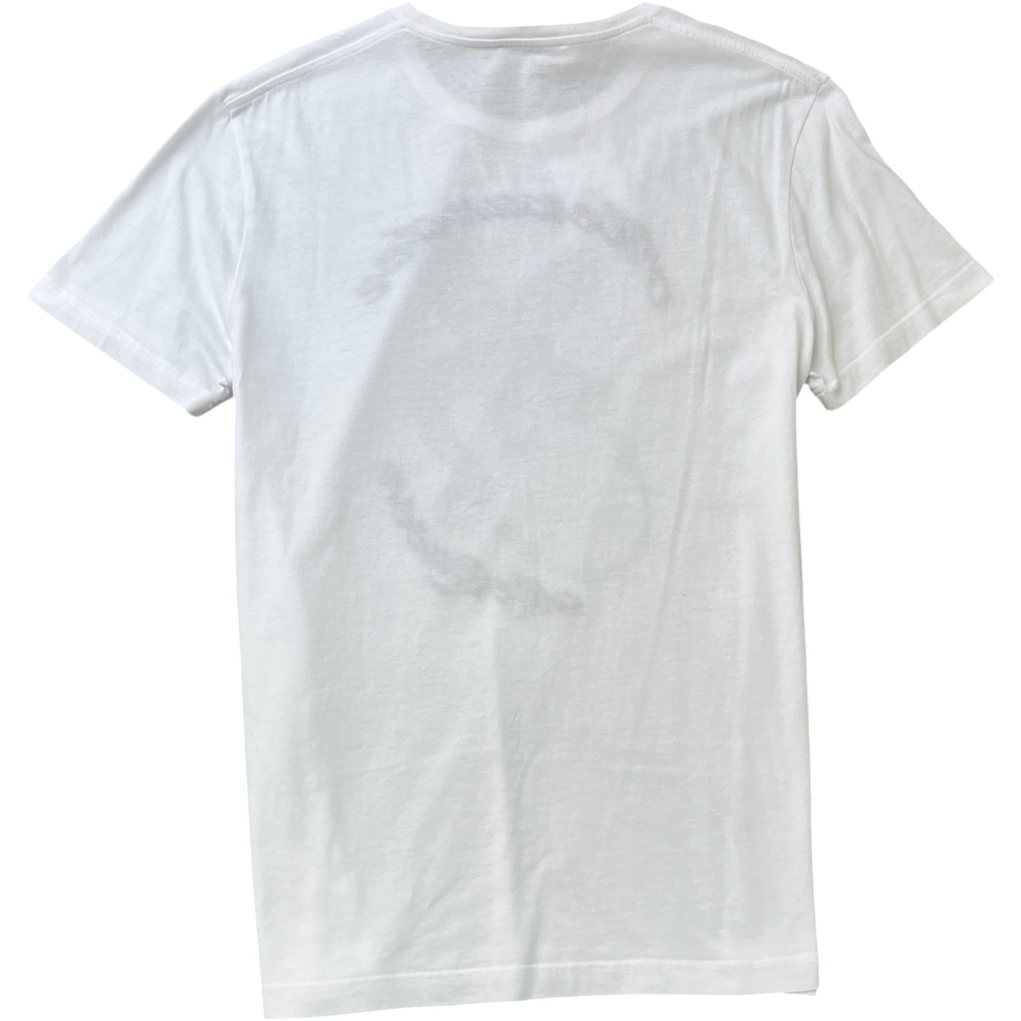 Men's Dragon Embroidered T-Shirt White Size M