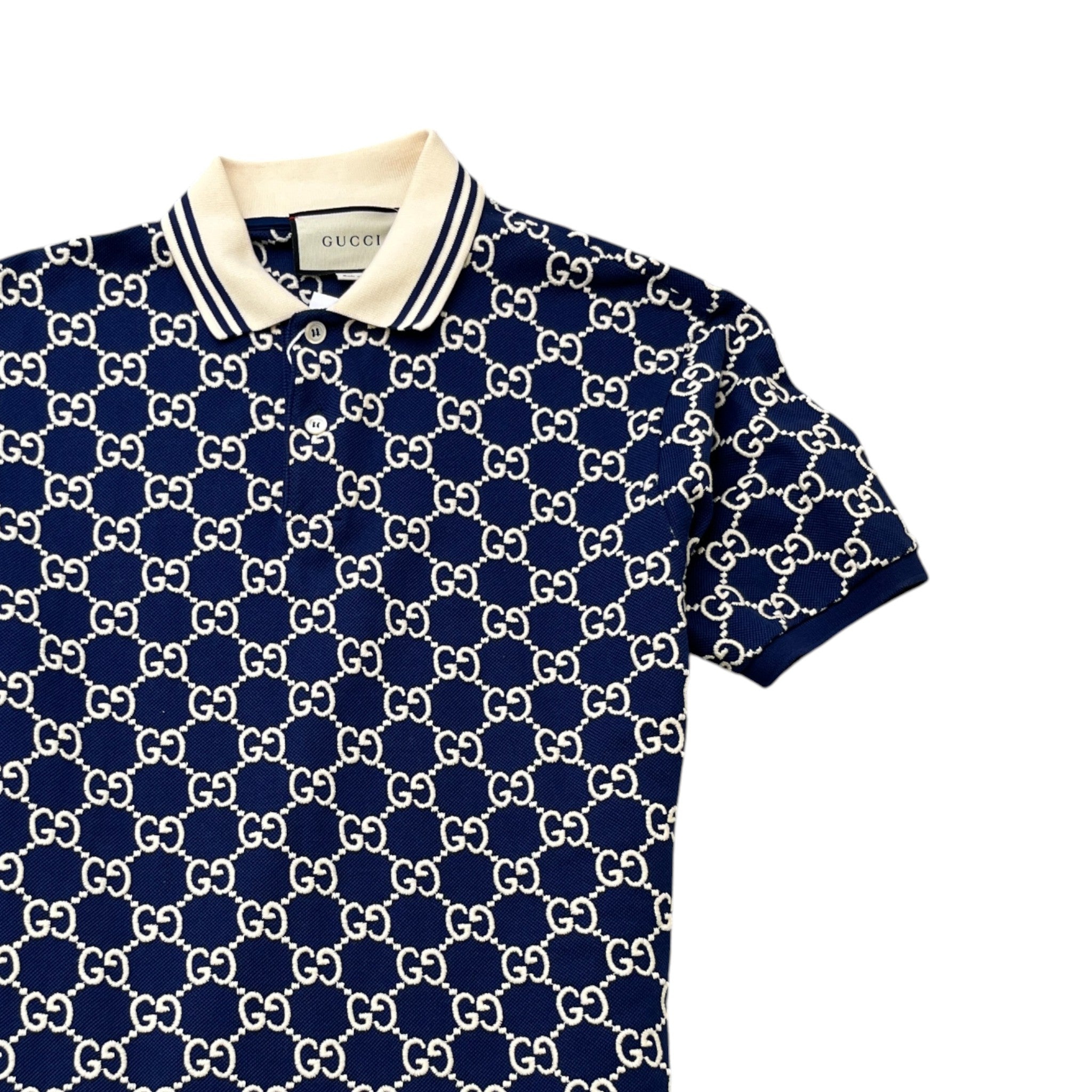 Men's Gg Jacquard Polo Shirt Blue Size S