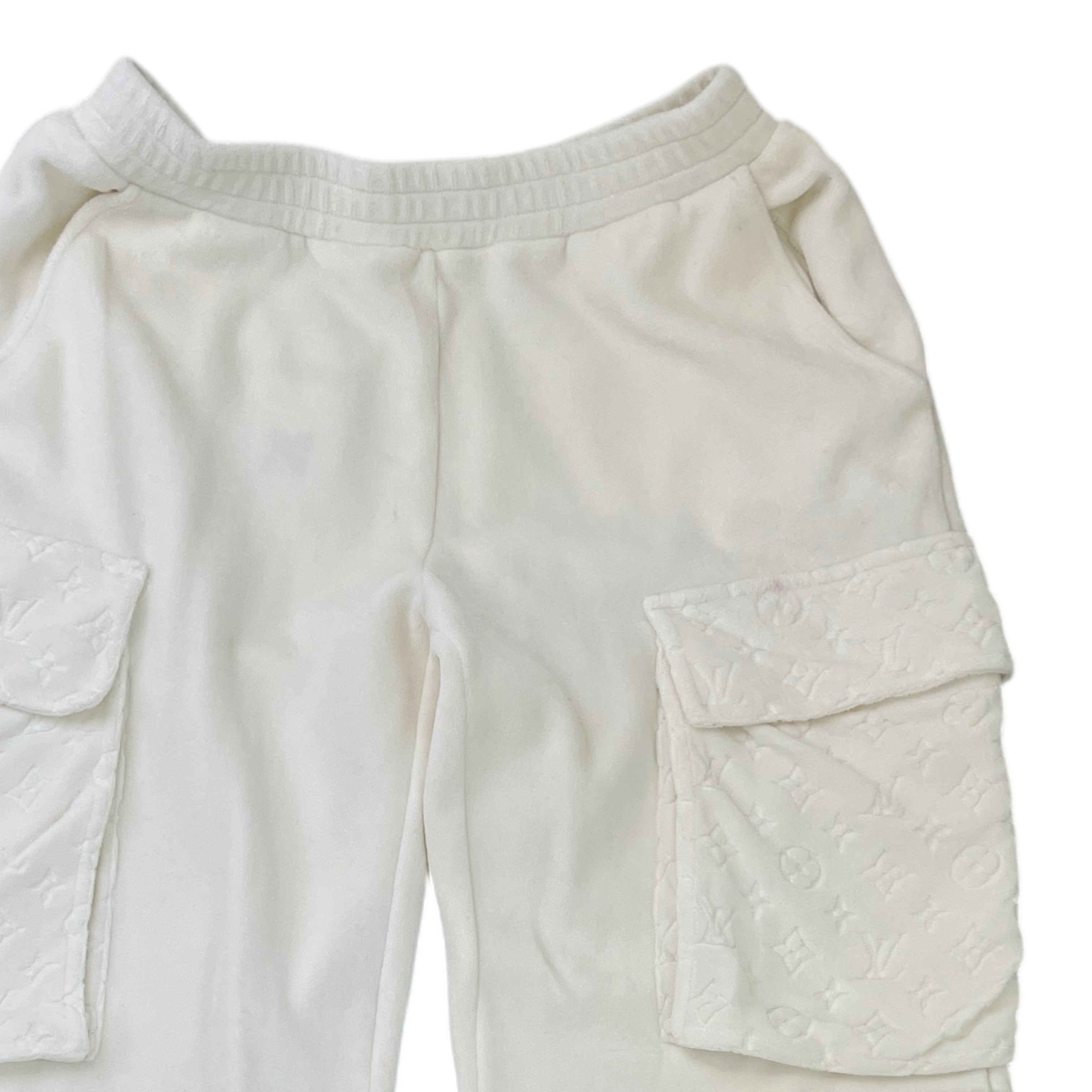 Men's Monogram Velour Joggers White Size XS