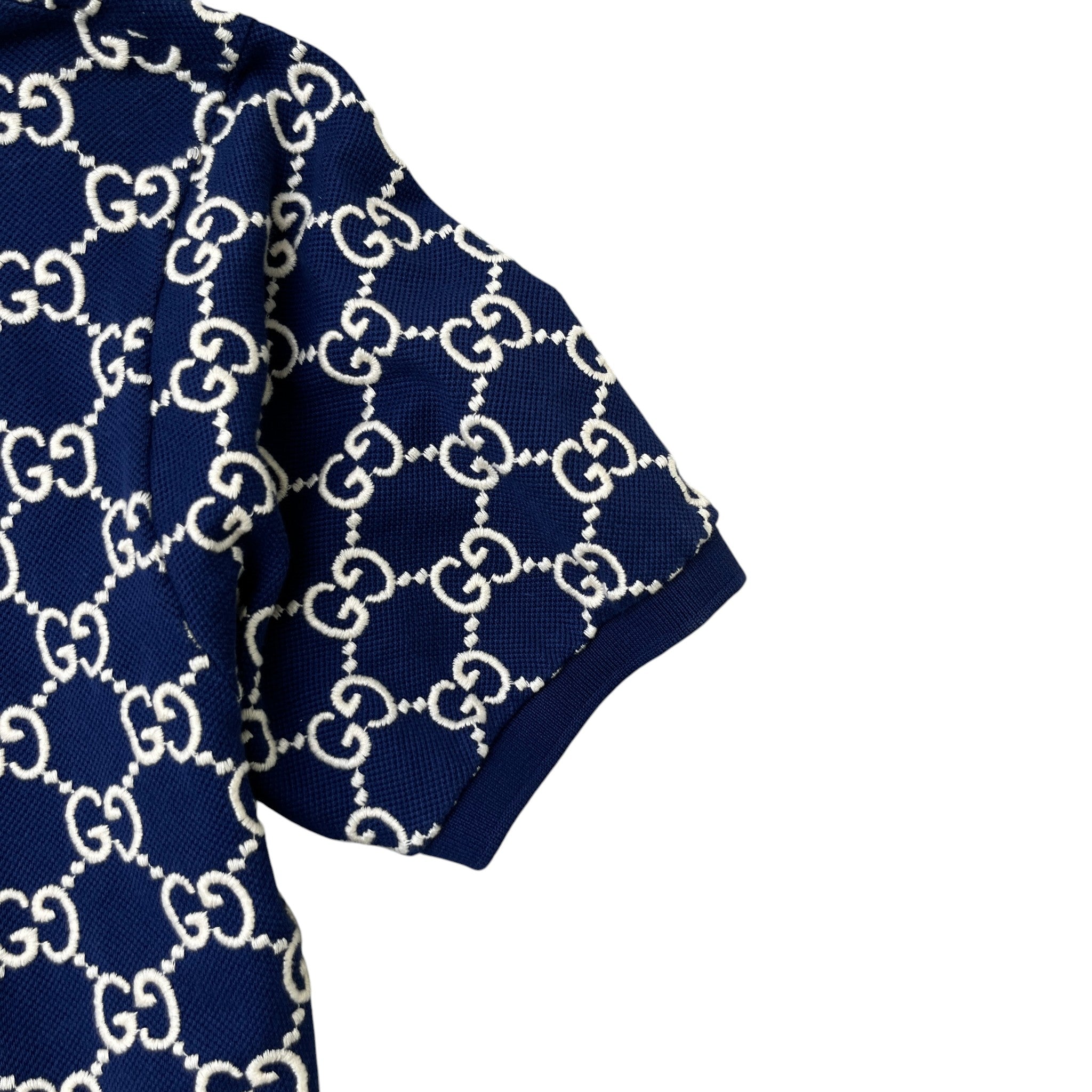 Men's Gg Jacquard Polo Shirt Blue Size S