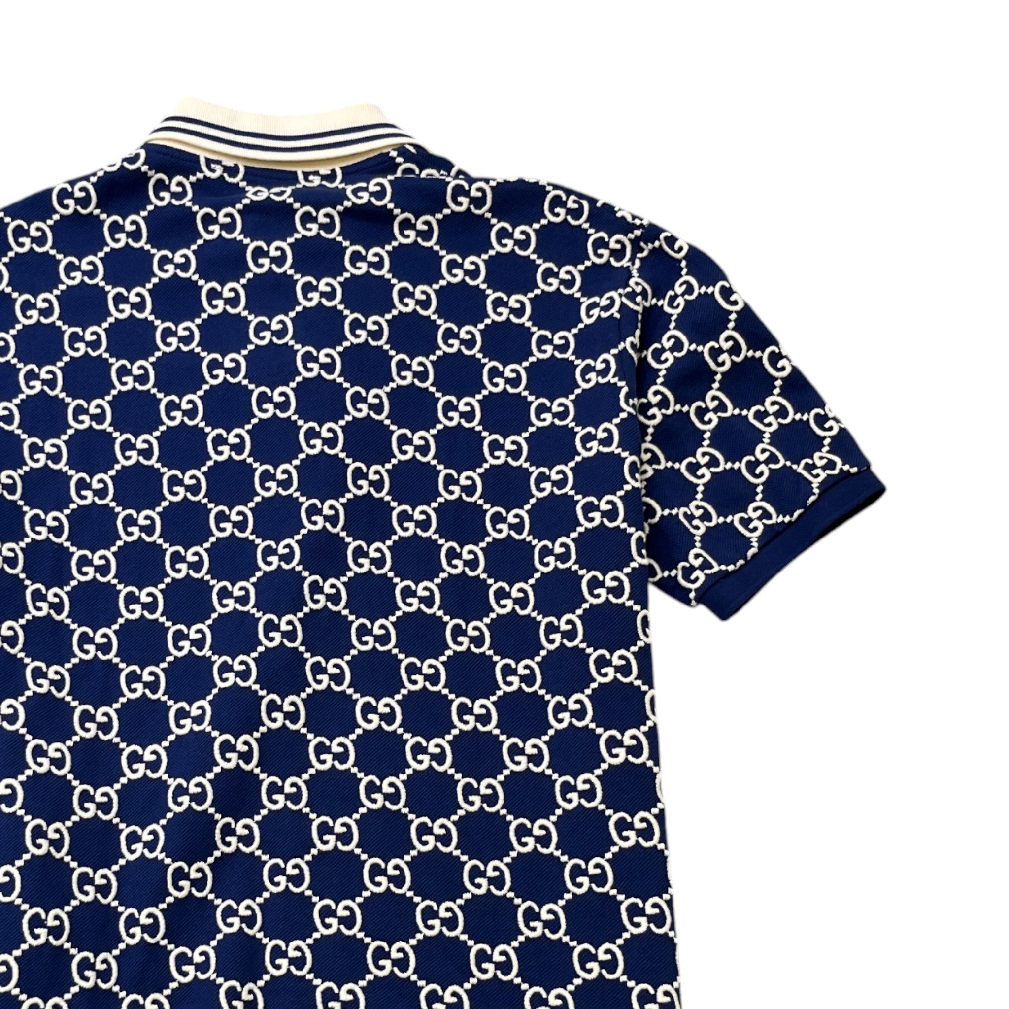 Men's Gg Jacquard Polo Shirt Blue Size S