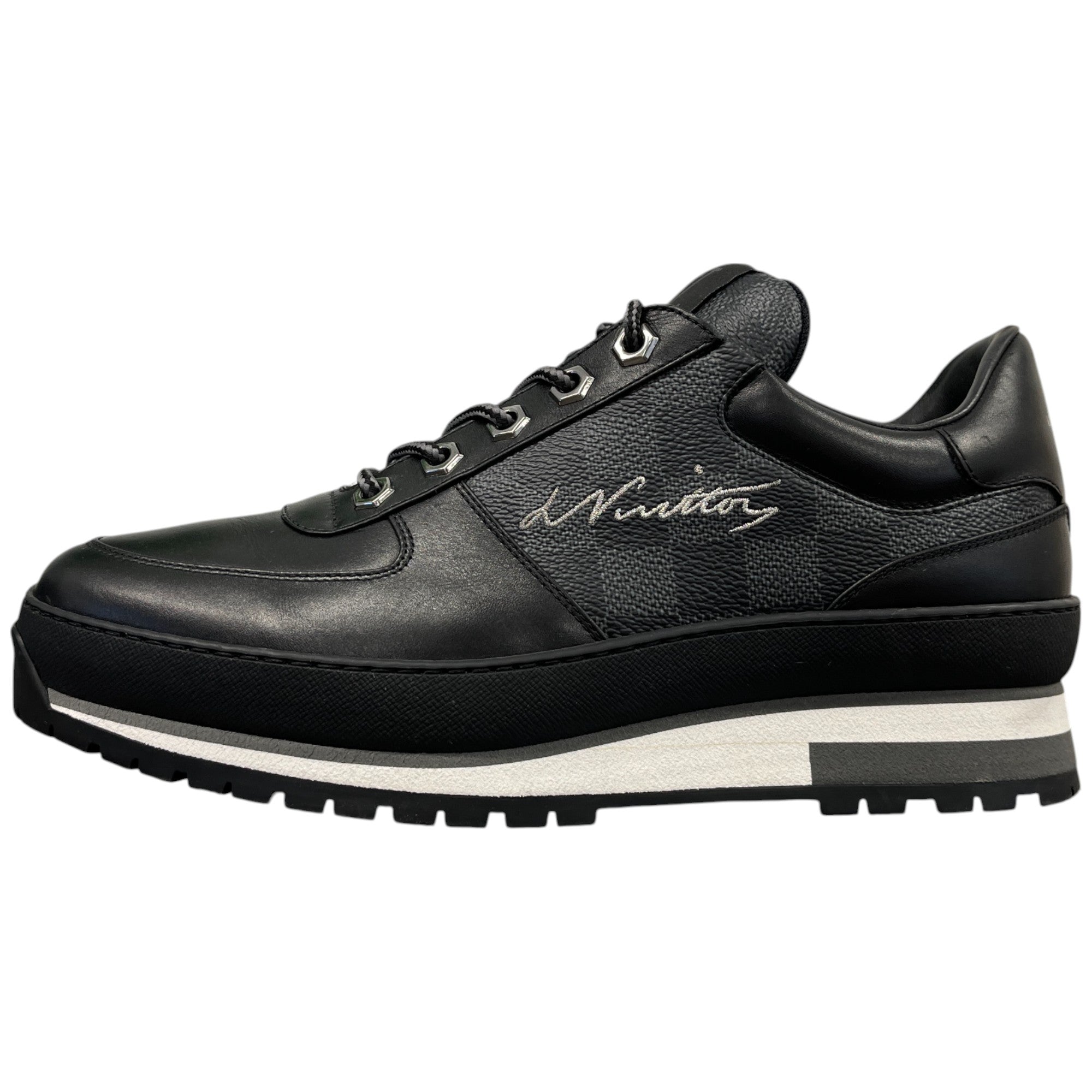 Men's Damier Graphite Harlem Low Trainers Black Size EU 40 / UK 6