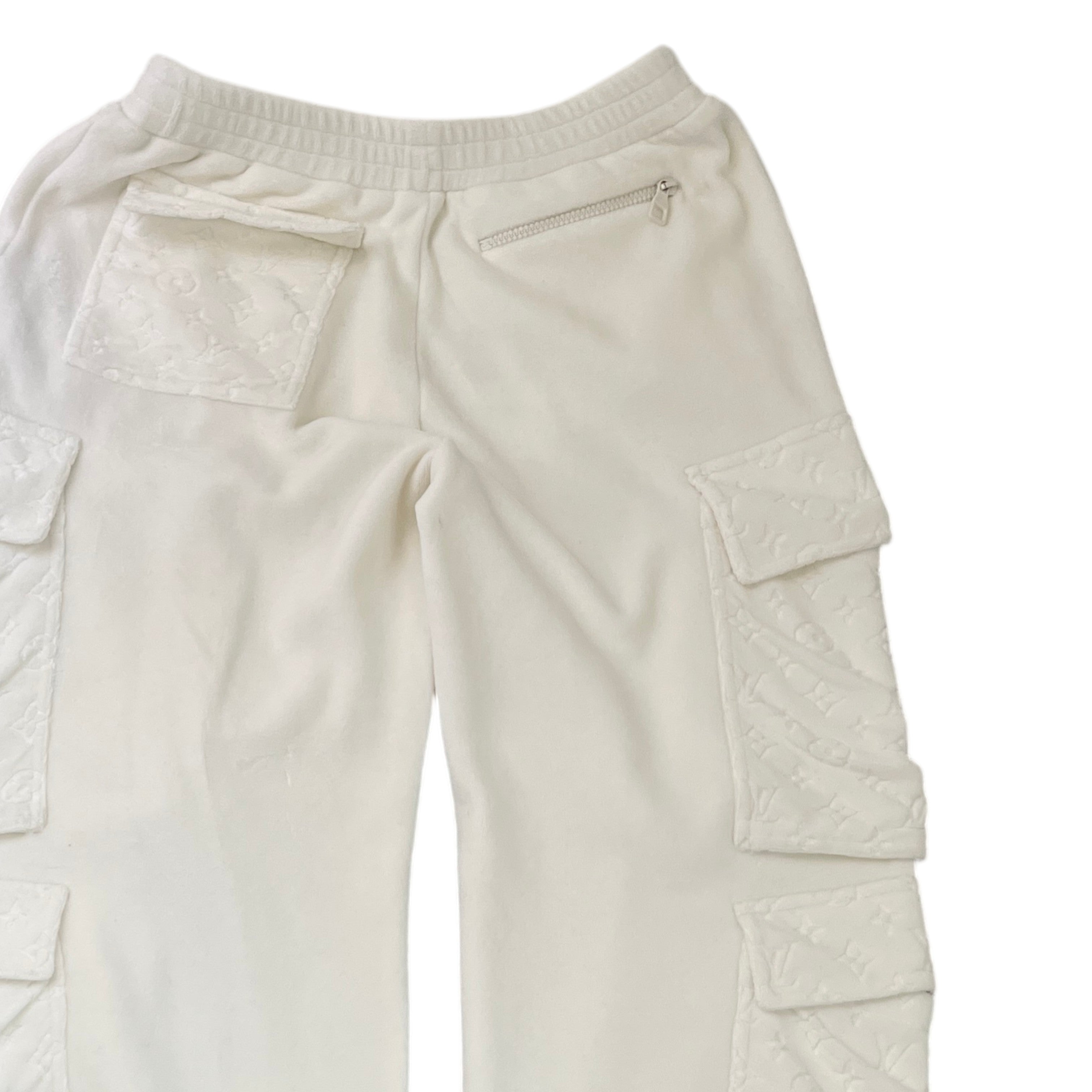 Men's Monogram Velour Joggers White Size XS