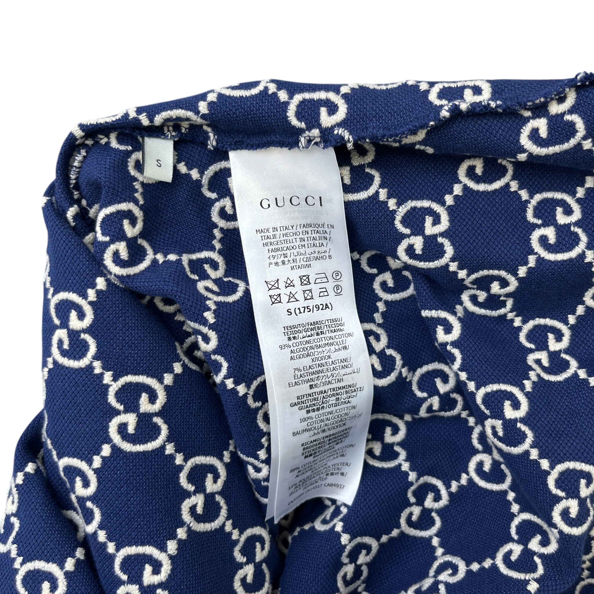 Men's Gg Jacquard Polo Shirt Blue Size S