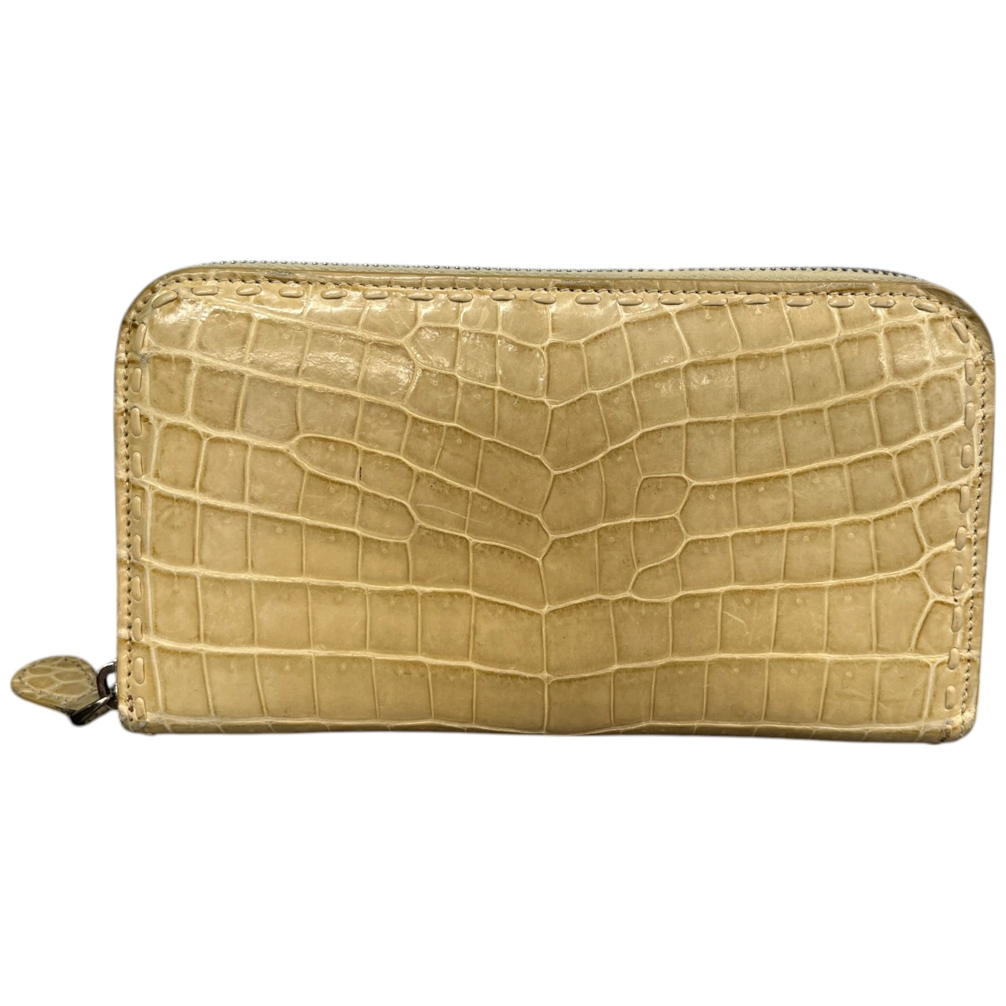 Women's Croc Embossed Wallet Beige