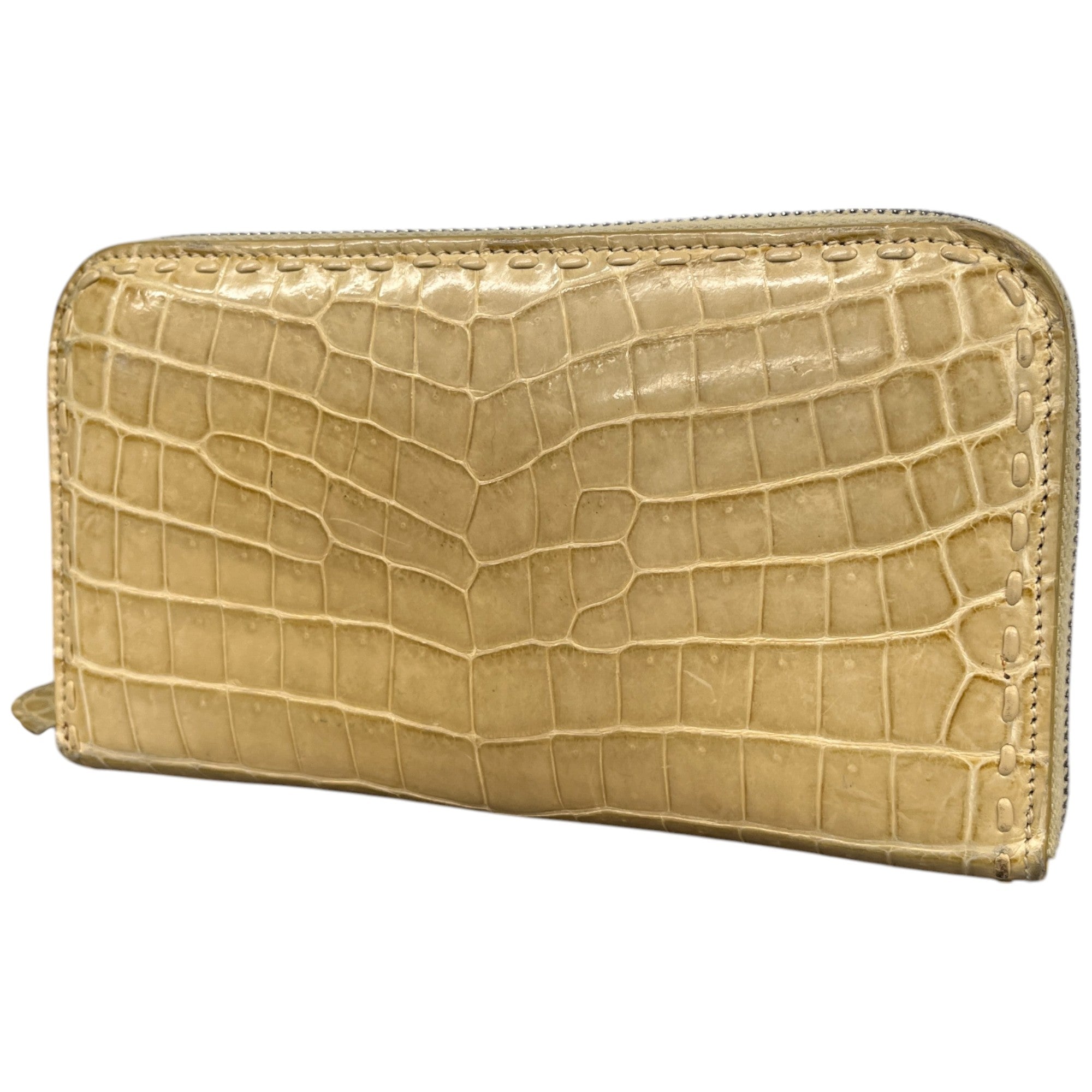 Women's Croc Embossed Wallet Beige