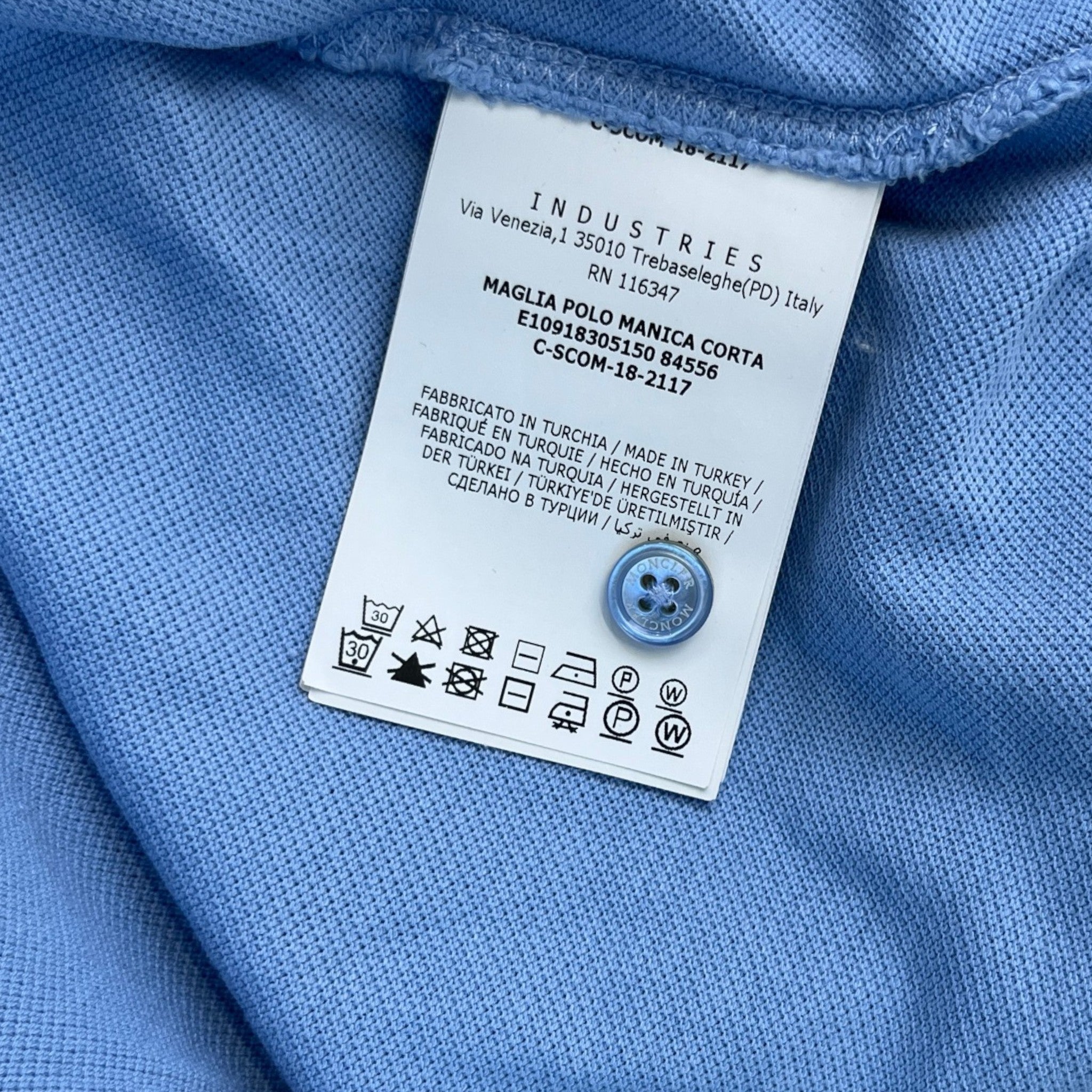 Men's Maglia Polo Manica Corta Polo Shirt Blue Size L