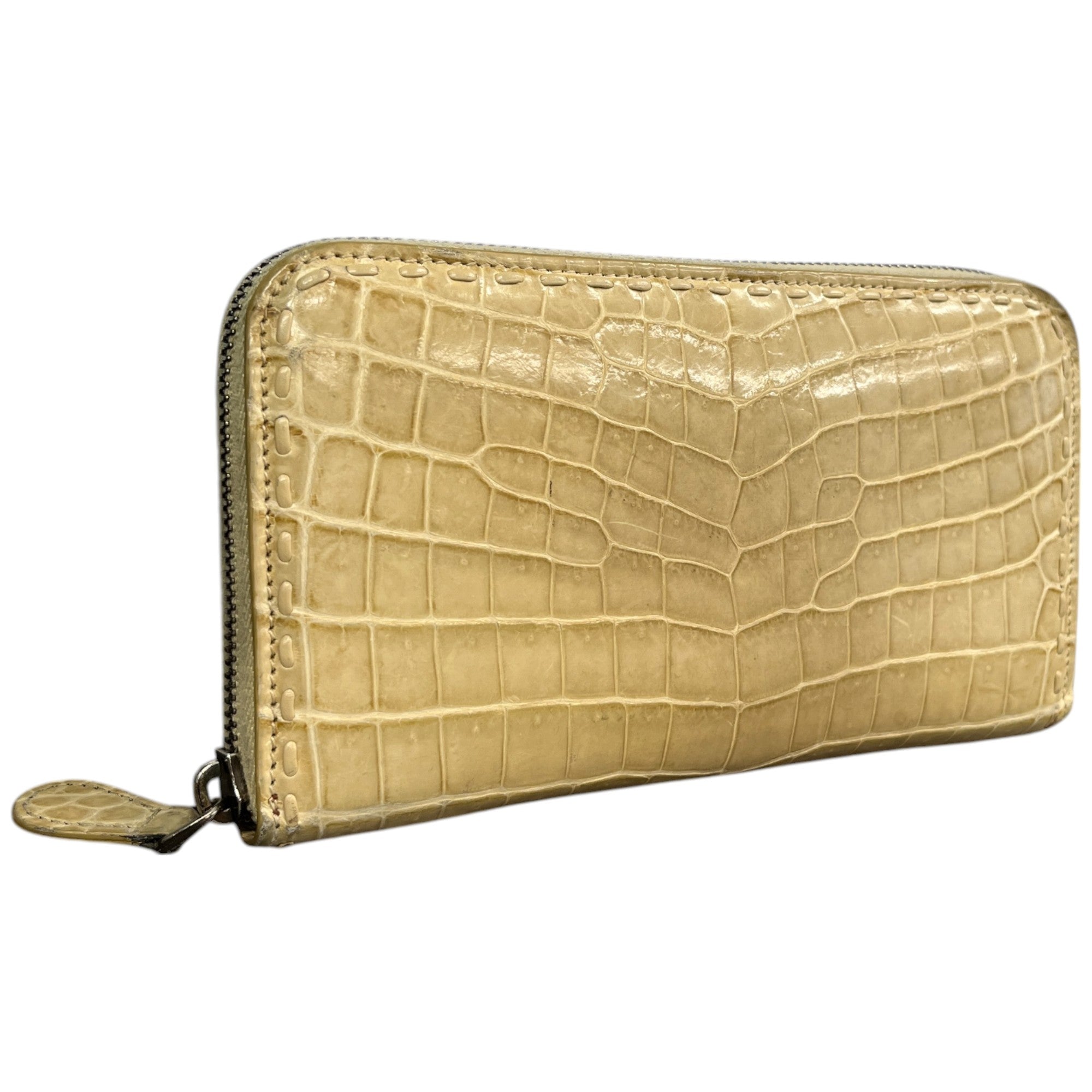 Women's Croc Embossed Wallet Beige