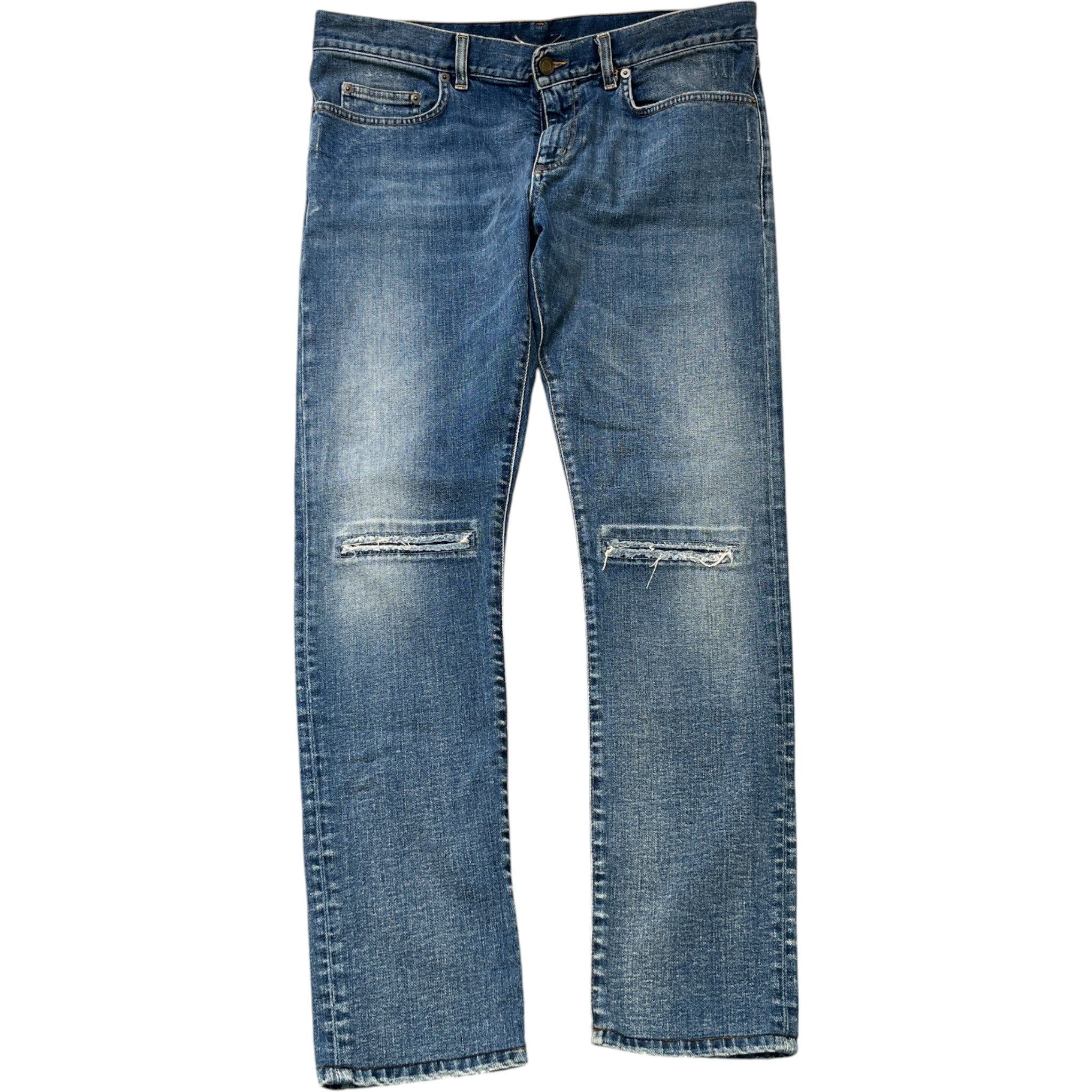 Men's Paris Distressed Jeans Blue Size Waist 33"