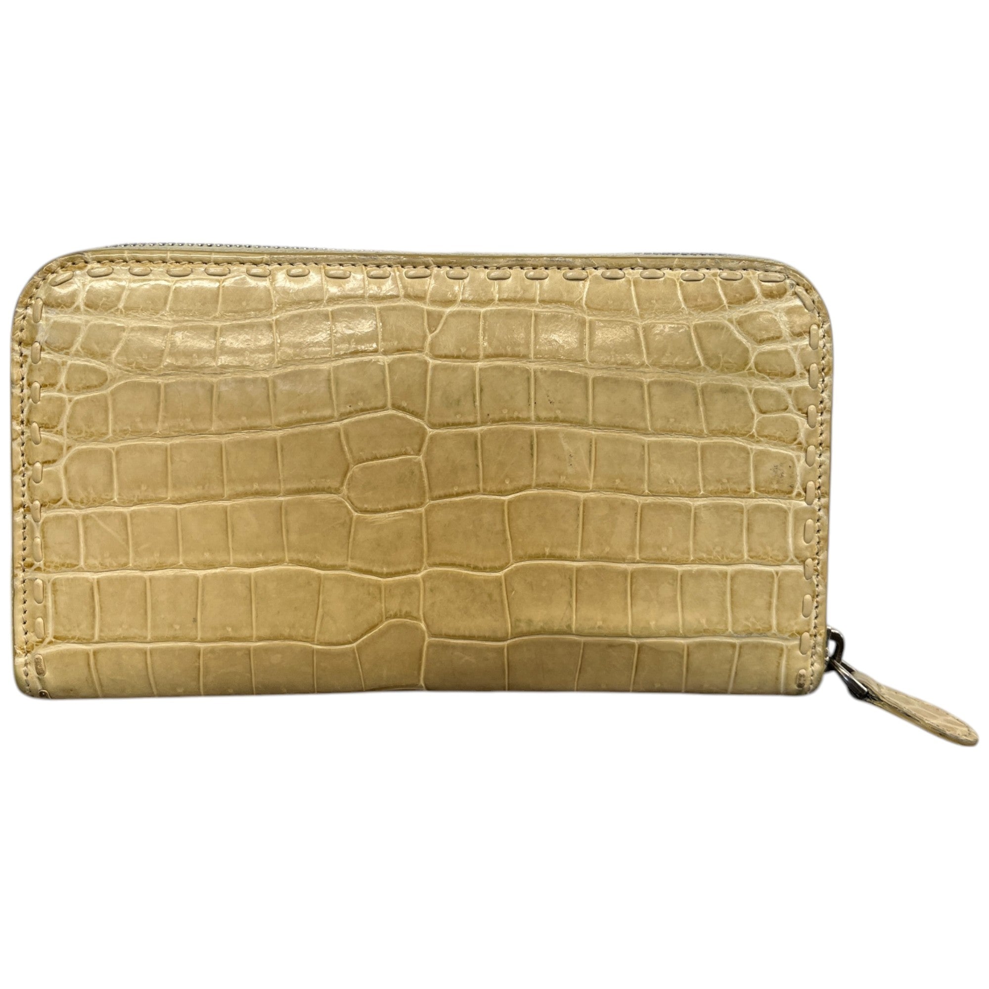 Women's Croc Embossed Wallet Beige