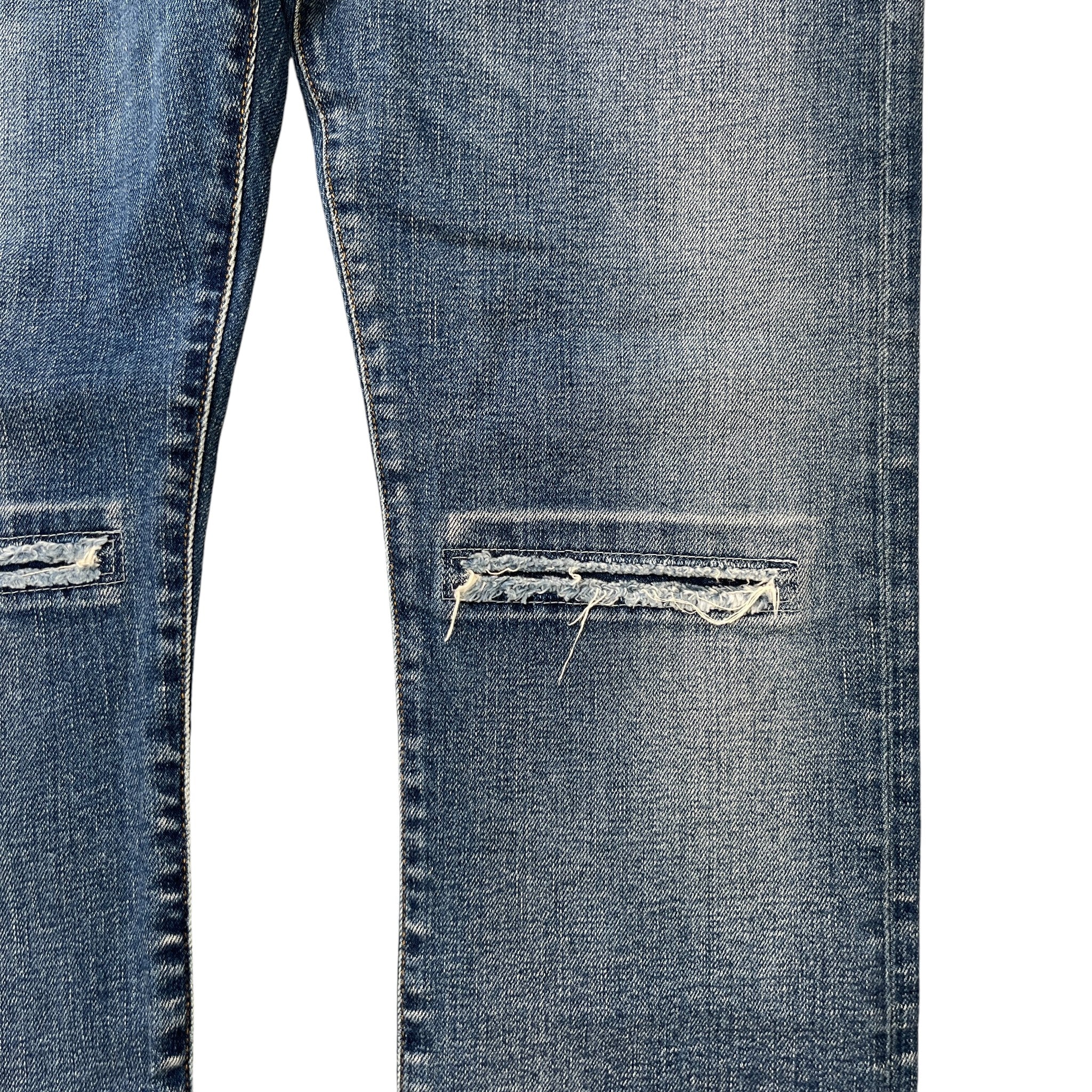 Men's Paris Distressed Jeans Blue Size Waist 33"