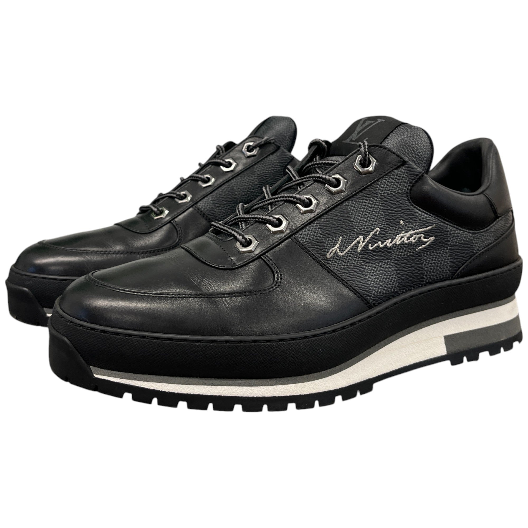 Men's Damier Graphite Harlem Low Trainers Black Size EU 40 / UK 6