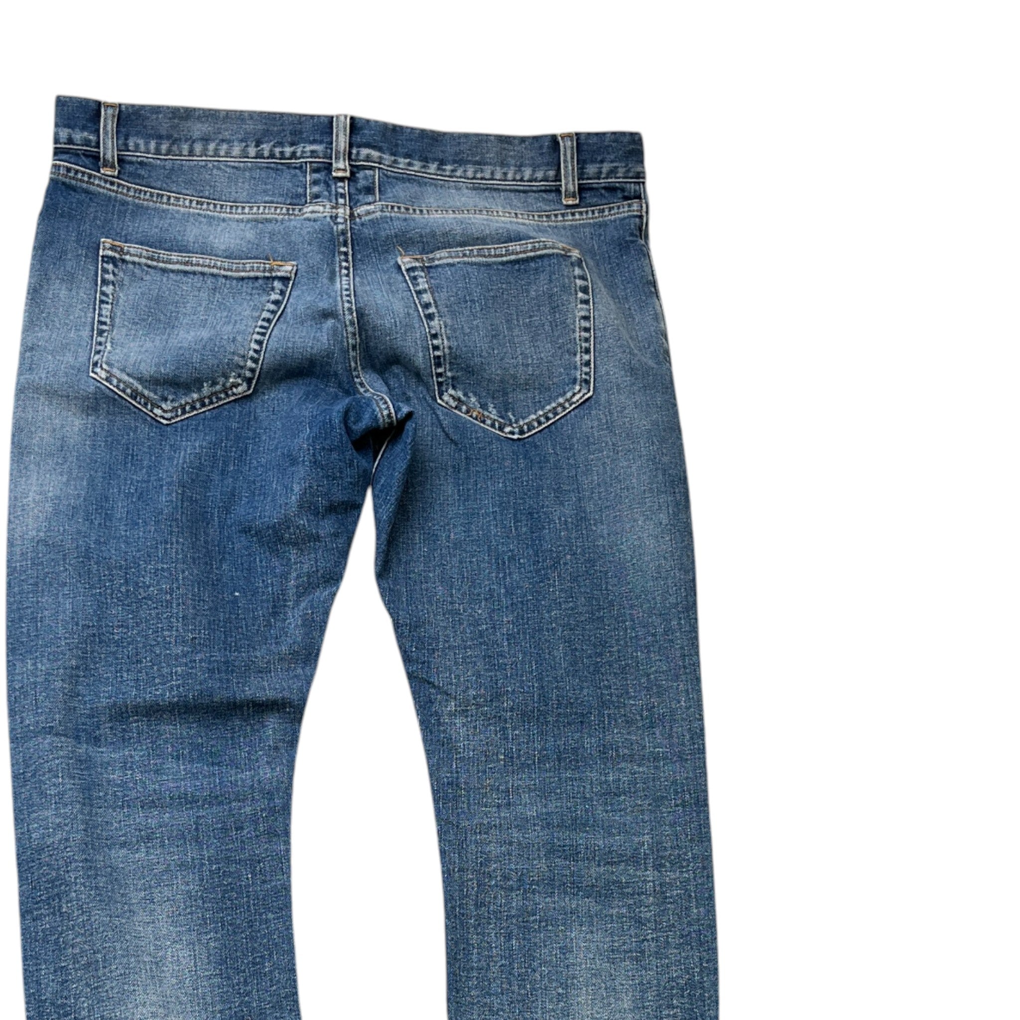 Men's Paris Distressed Jeans Blue Size Waist 33"