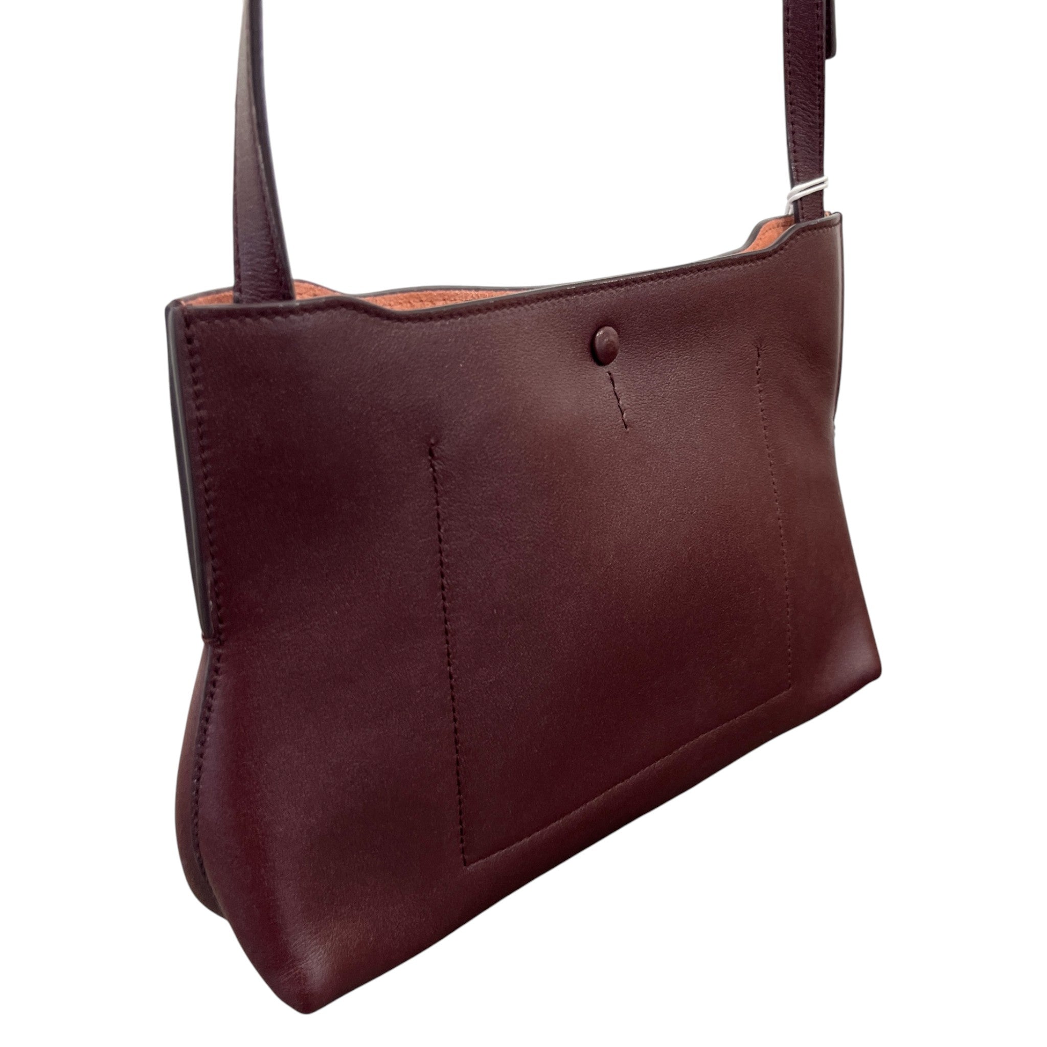 Women's Folded Pochette Shoulder Bag Burgundy
