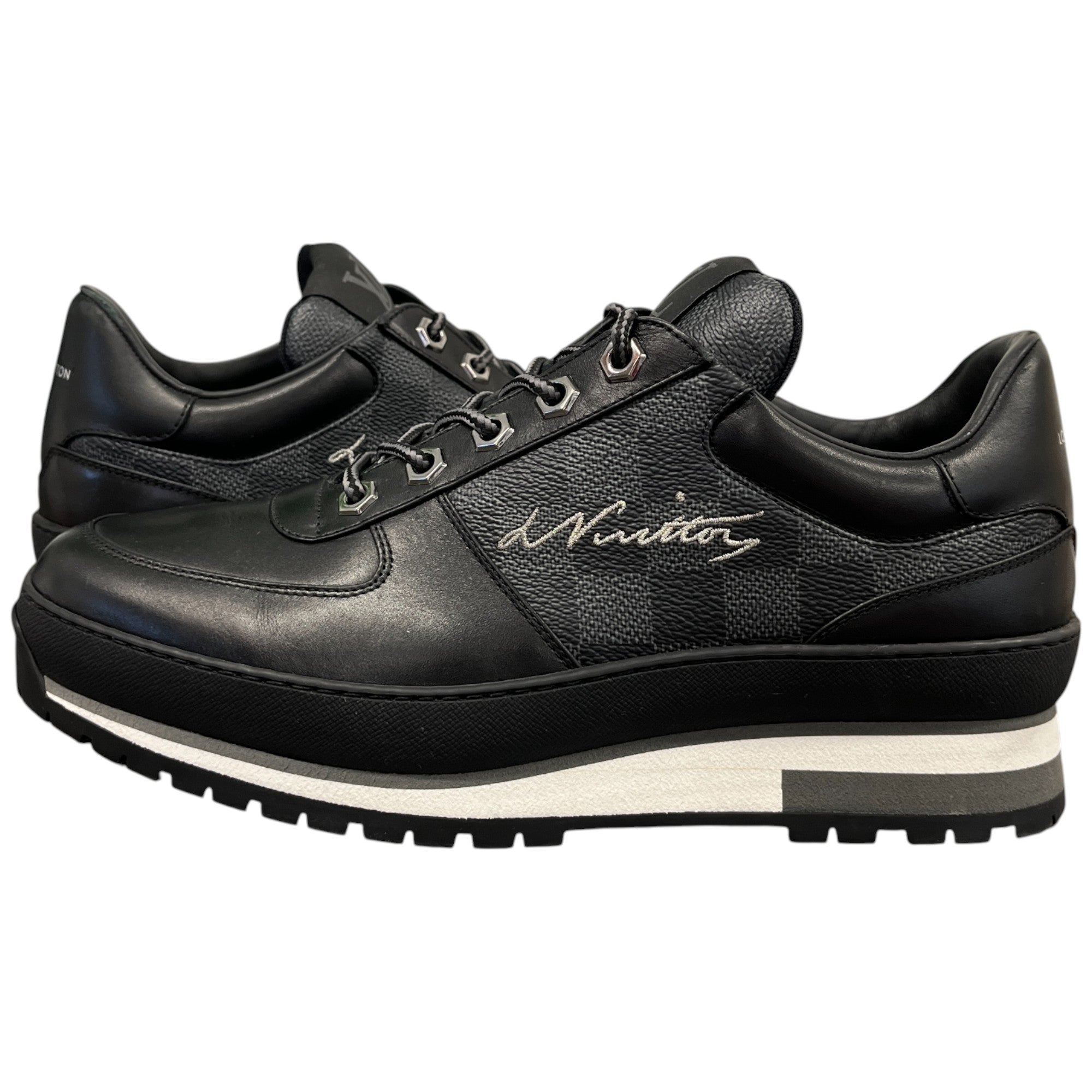 Men's Damier Graphite Harlem Low Trainers Black Size EU 40 / UK 6