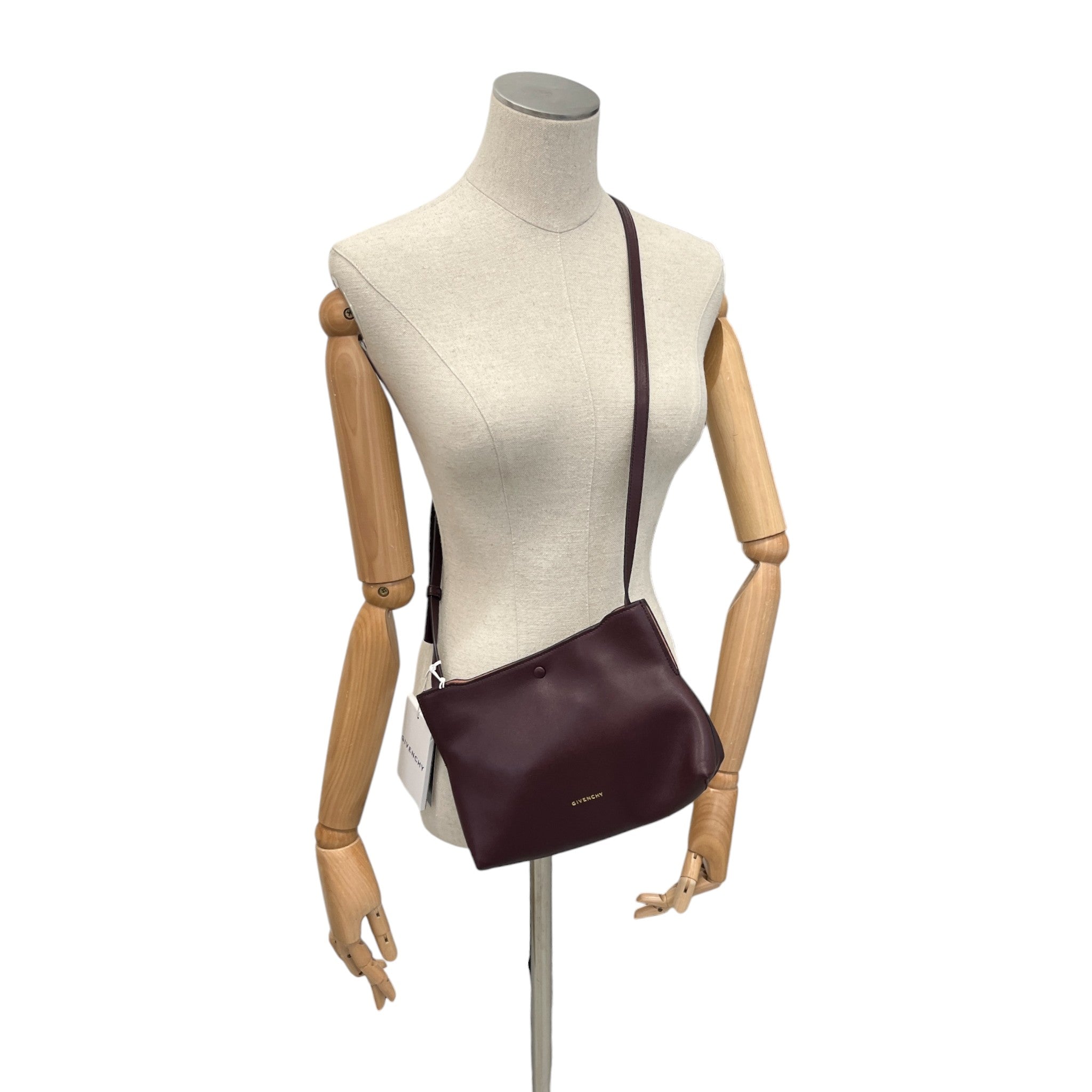 Women's Folded Pochette Shoulder Bag Burgundy