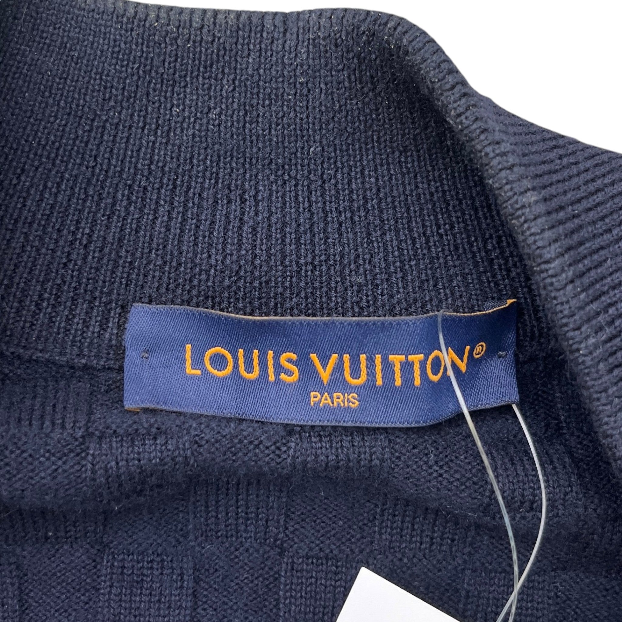 Men's Damier Signature Zip-Through Jumper Navy Size S