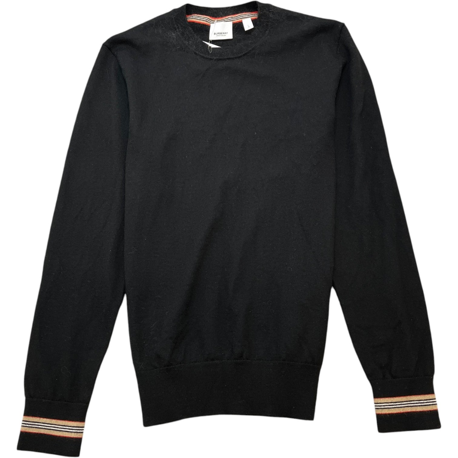 Men's Stripe Trim Jumper Black Size L