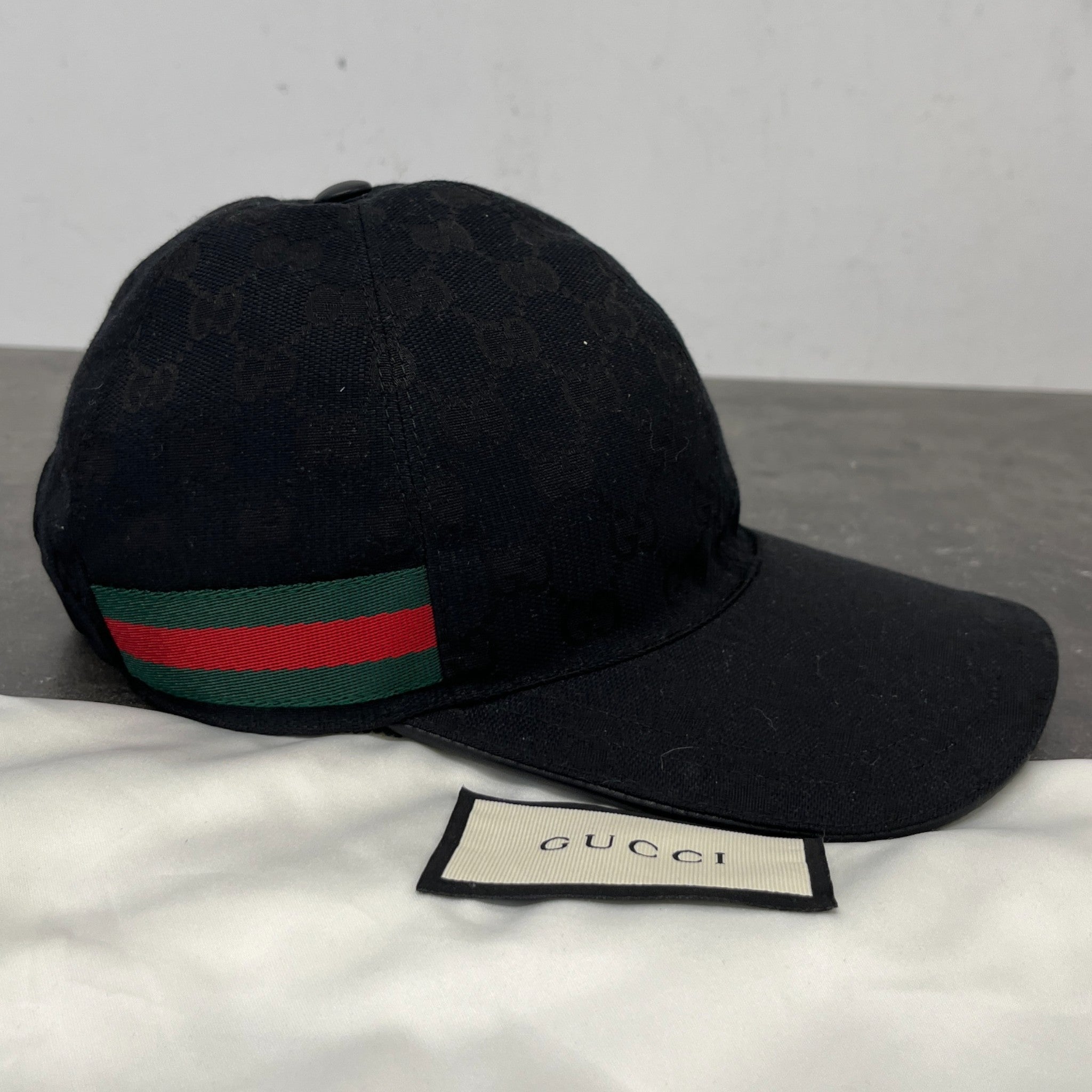 Men's Gg Monogram Hat Black Size XS