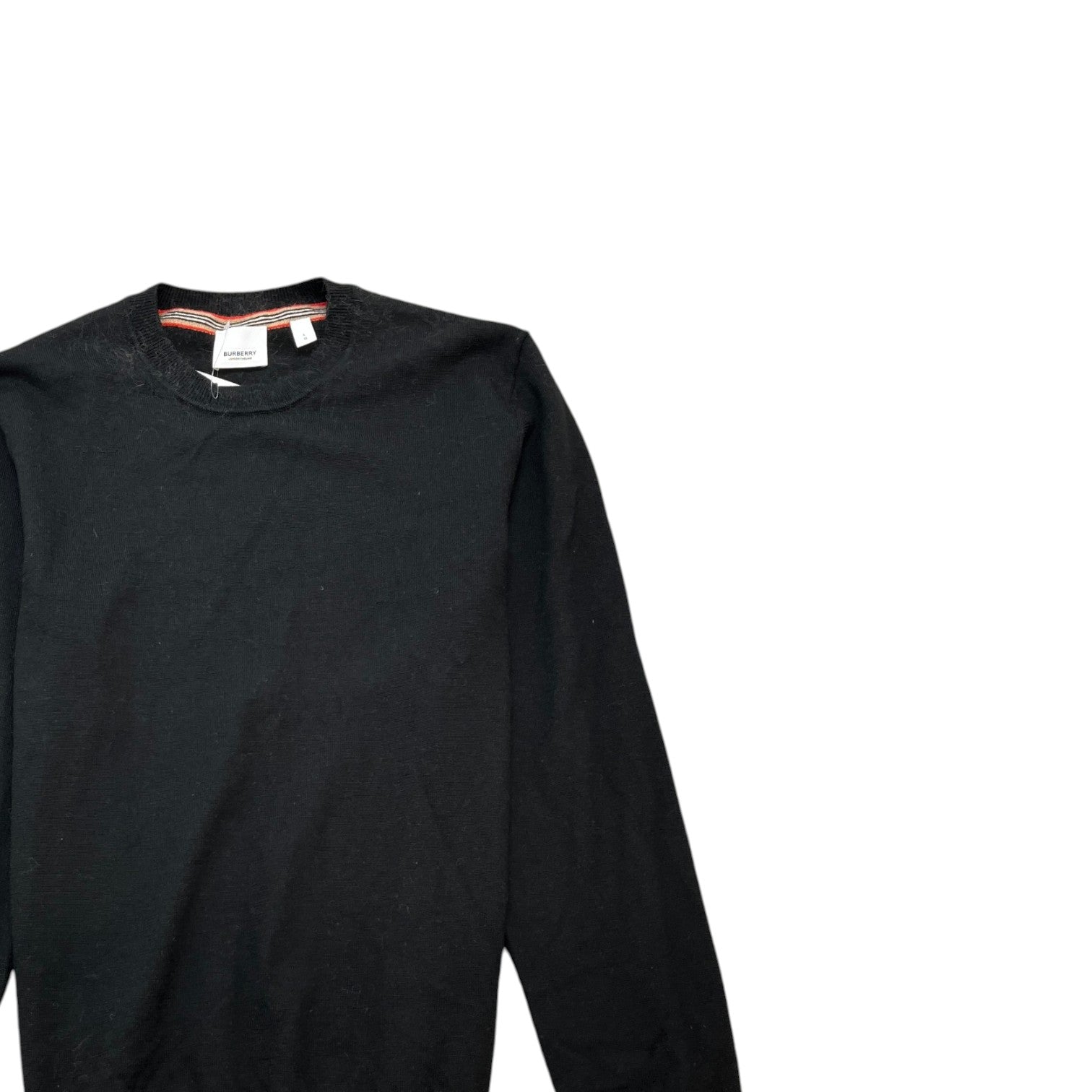 Men's Stripe Trim Jumper Black Size L
