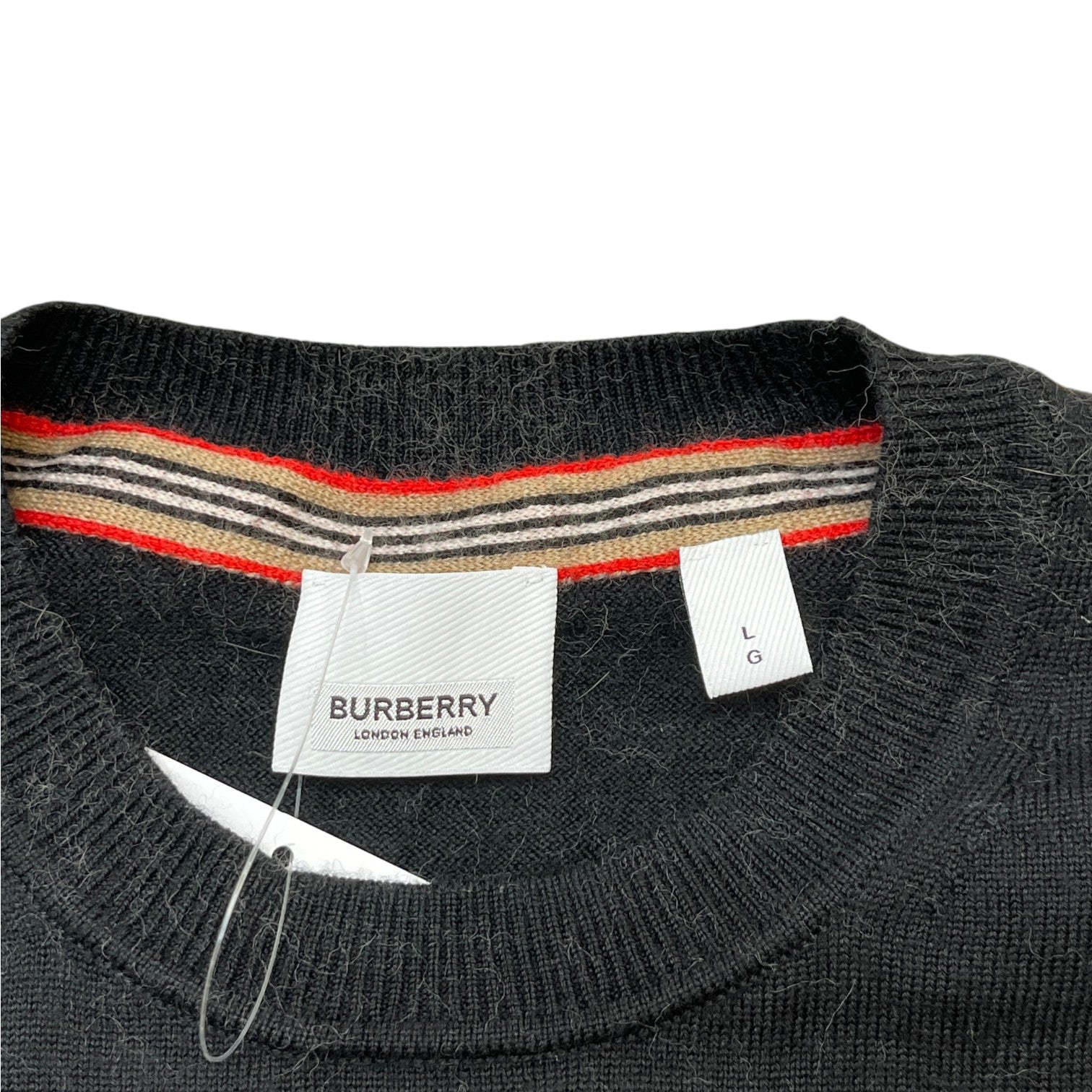 Men's Stripe Trim Jumper Black Size L