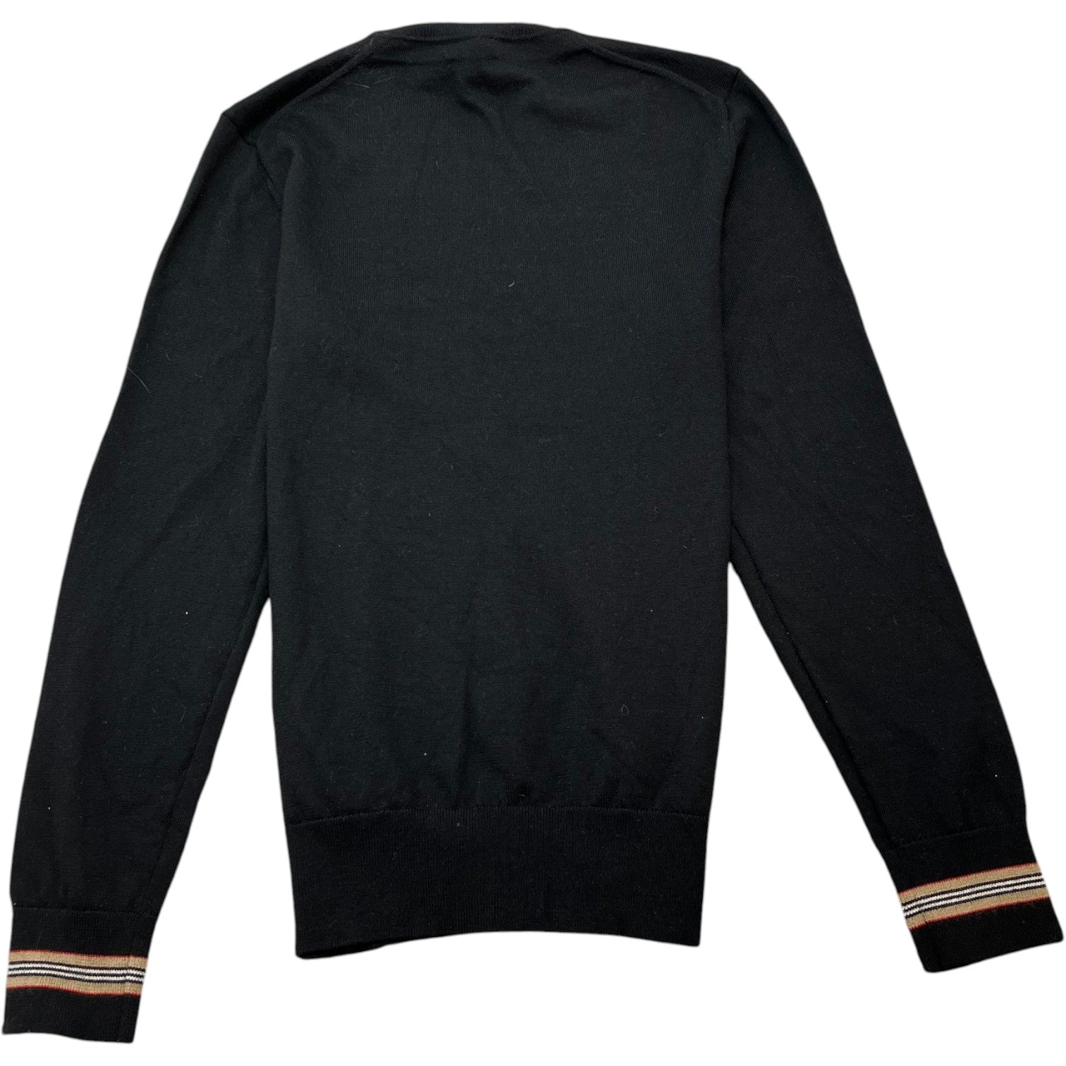 Men's Stripe Trim Jumper Black Size L