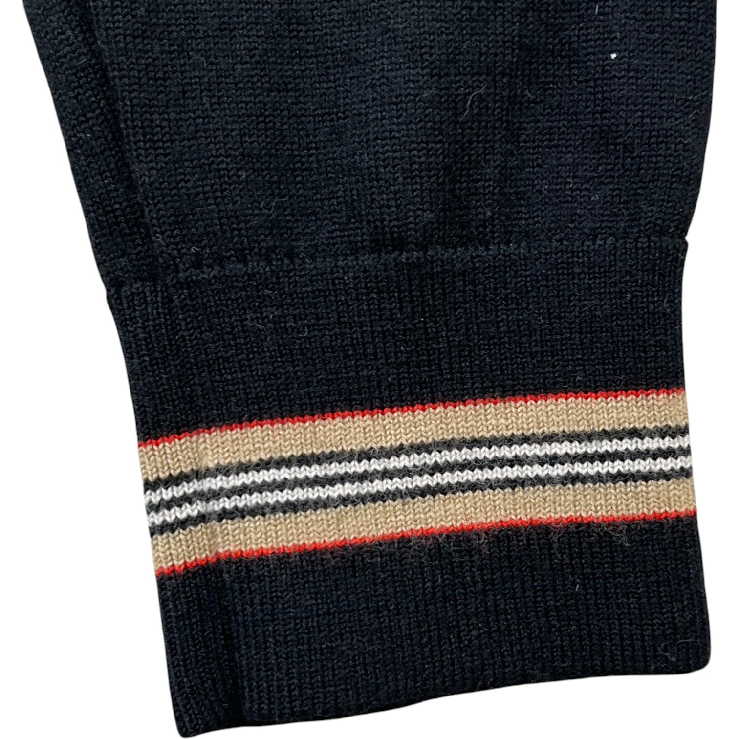 Men's Stripe Trim Jumper Black Size L