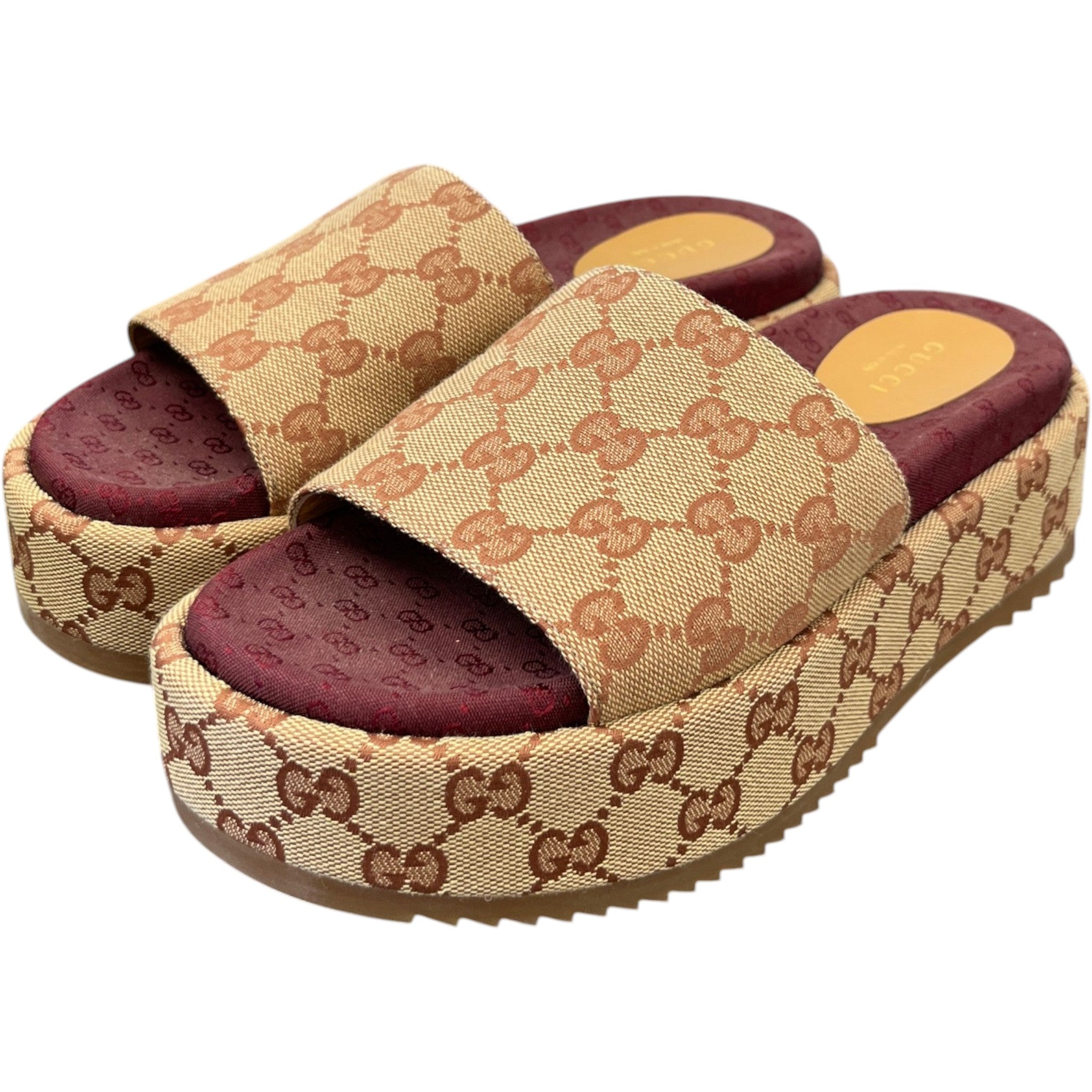 Women's Gg Supreme Slides Beige Size EU 36.5 / UK 3.5