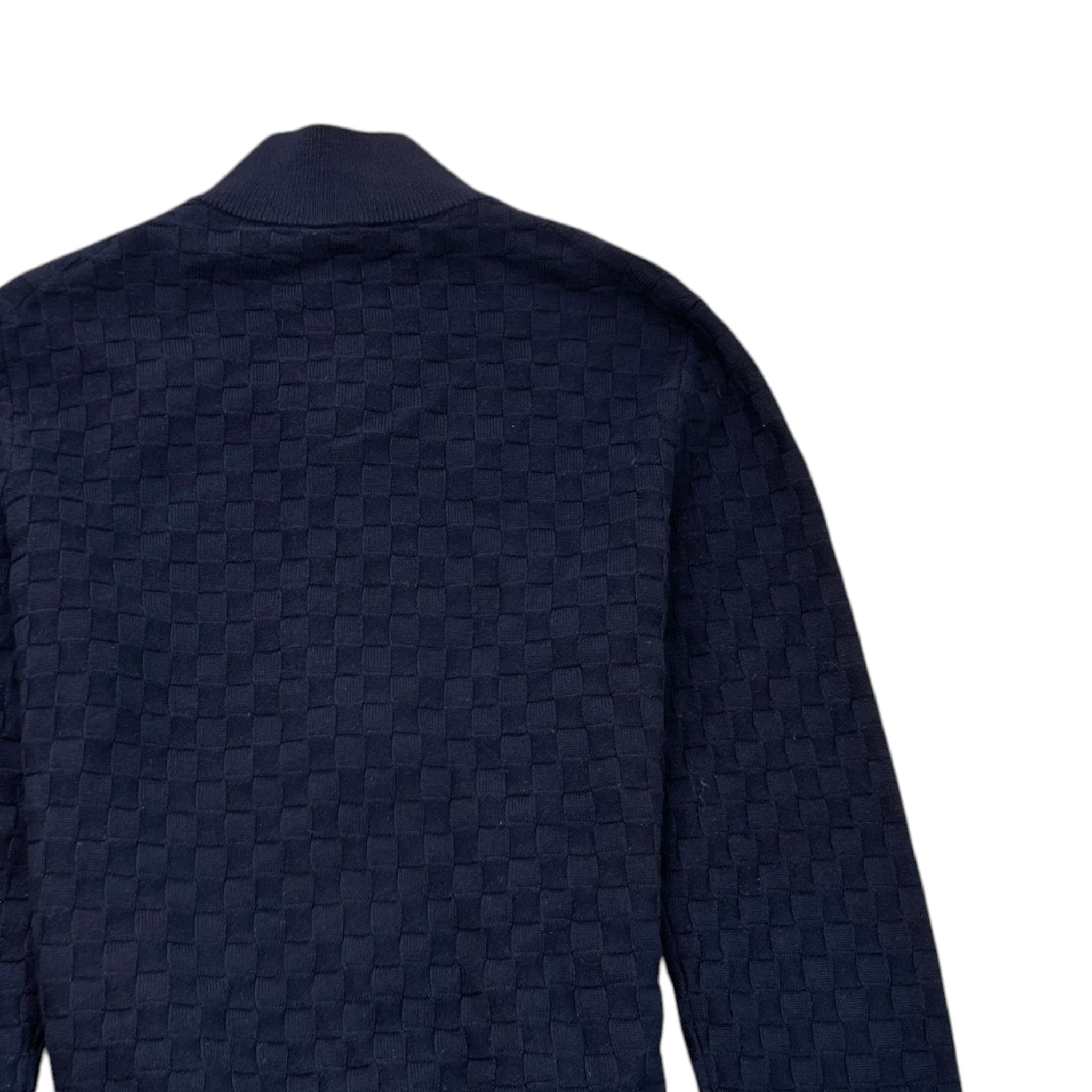 Men's Damier Signature Zip-Through Jumper Navy Size S