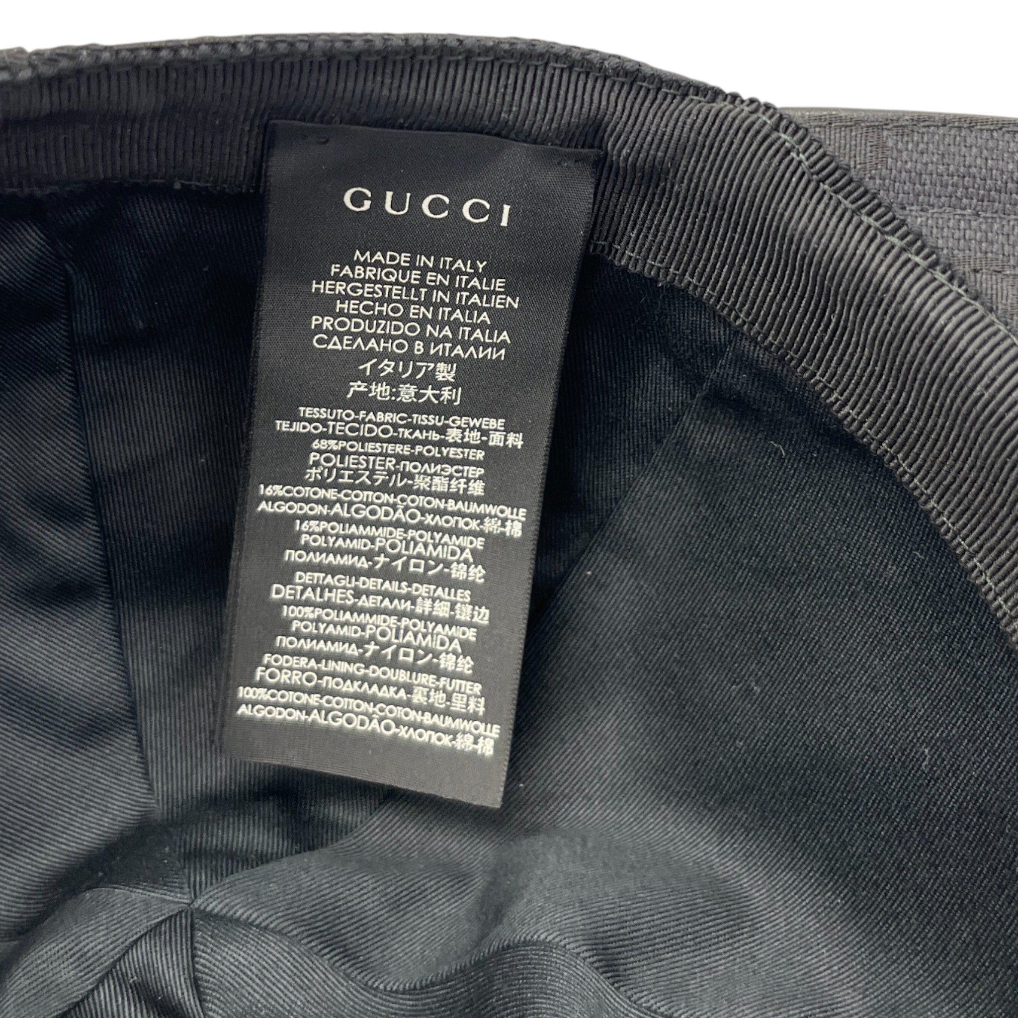 Men's Gg Monogram Hat Black Size XS