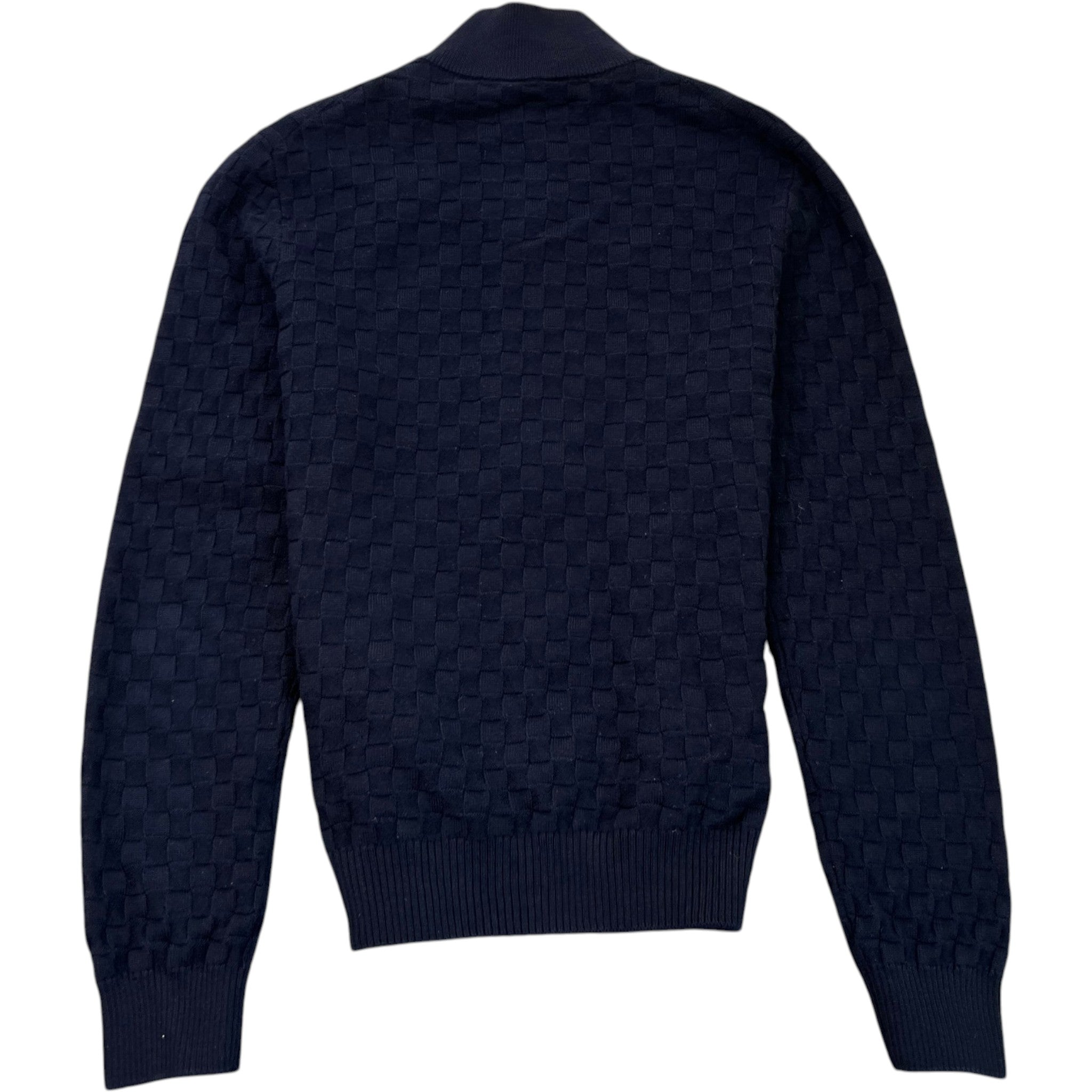 Men's Damier Signature Zip-Through Jumper Navy Size S