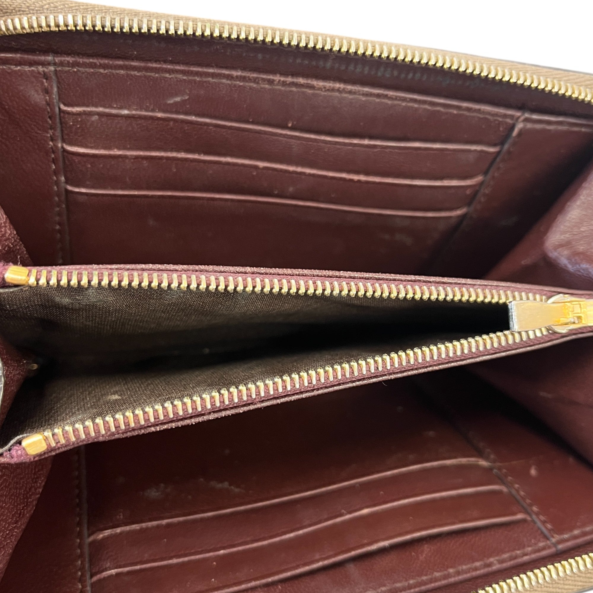 Women's Zip Around Purse Beige