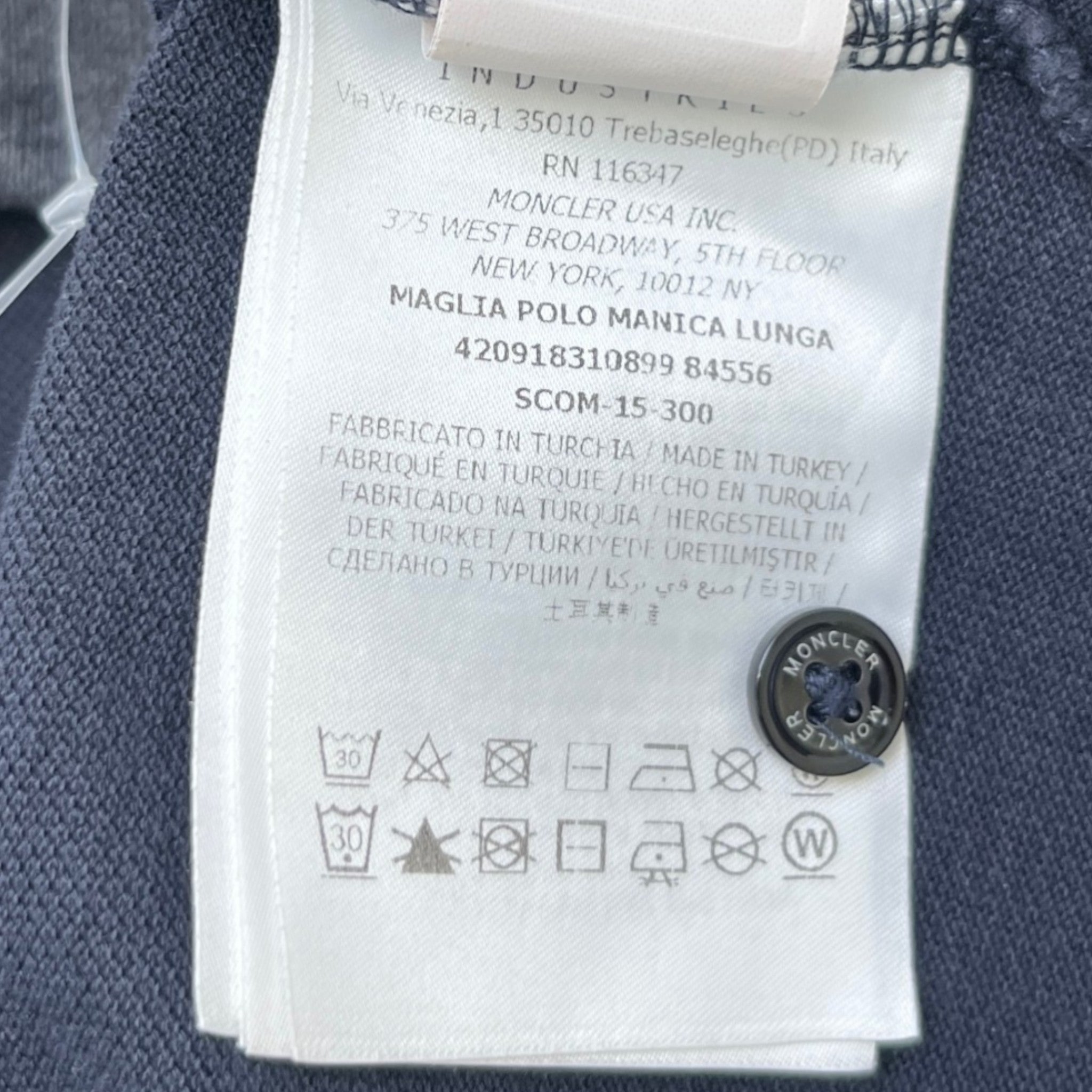 Men's Maglia Polo Shirt Navy Size M