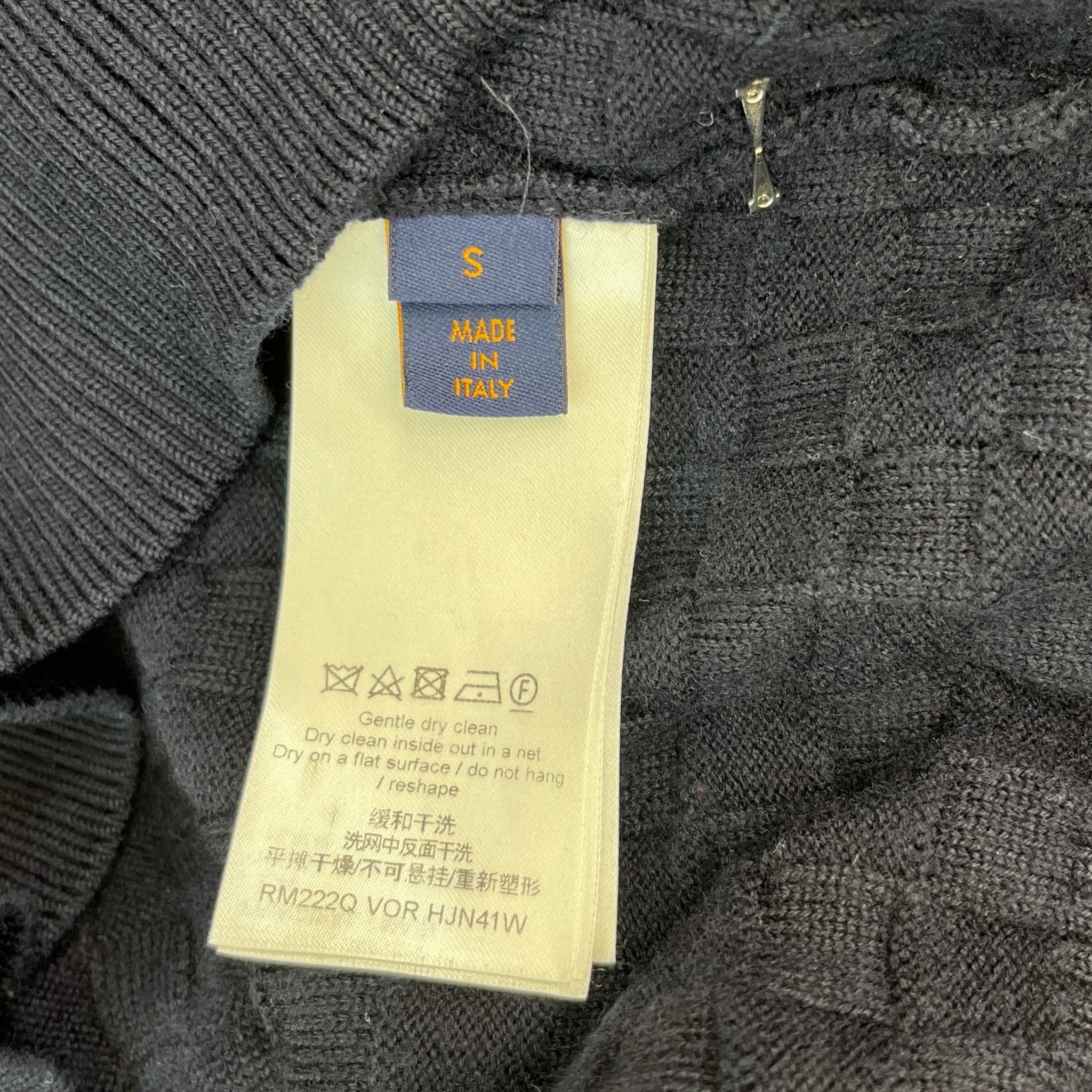 Men's Damier Signature Zip-Through Jumper Navy Size S