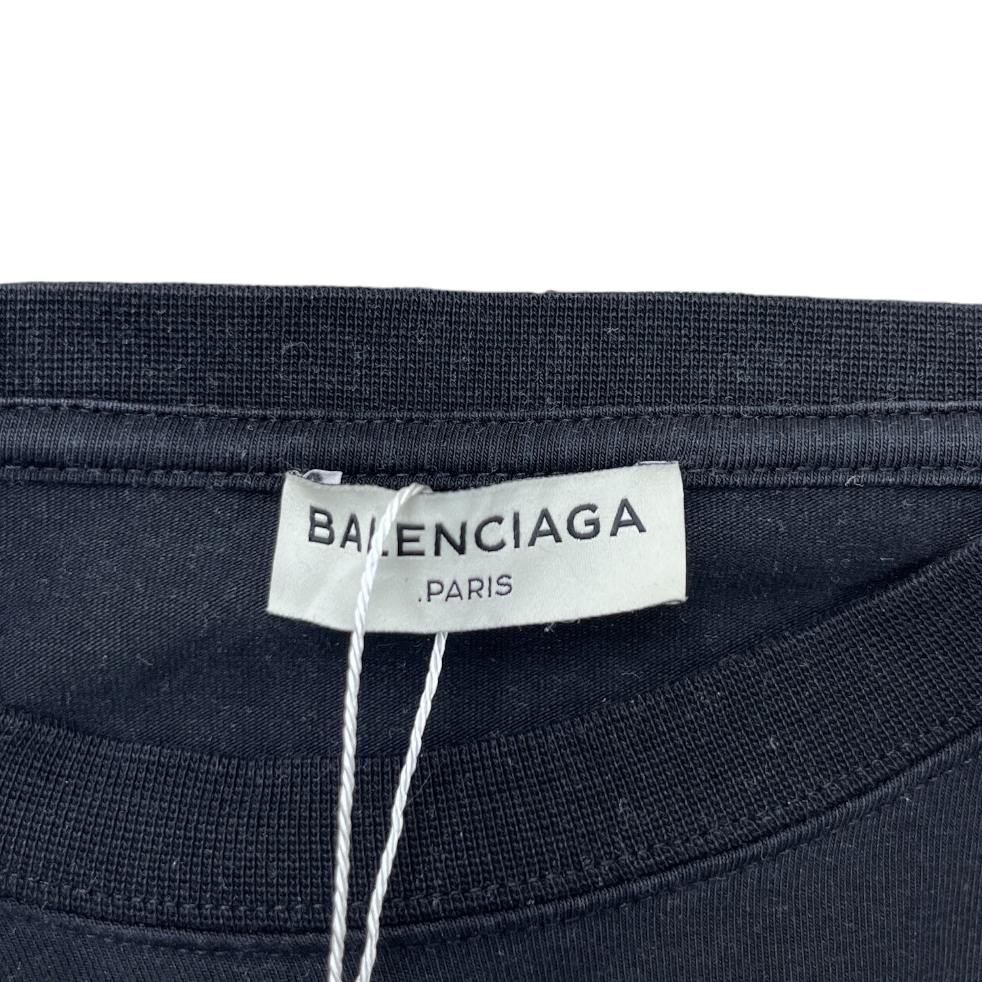 Men's Spandex Logo Print Long Sleeve T-Shirt Black Size M